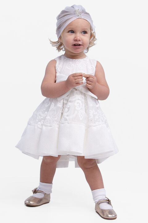BABY GIRL AVA STARLET DRESS in colour SNOW WHITE