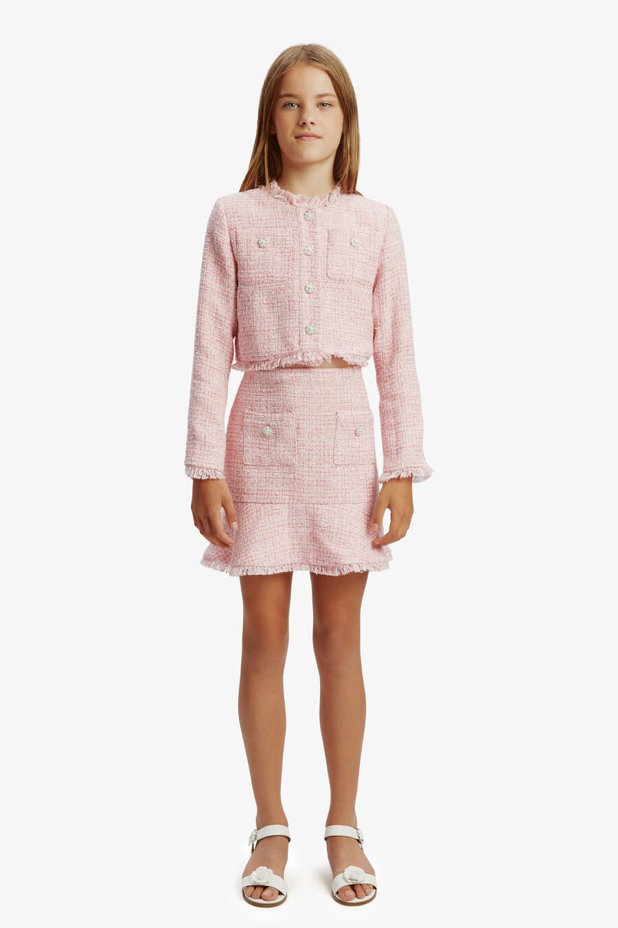 MISCHA BOUCLE MINI SKIRT in colour PINK ICING