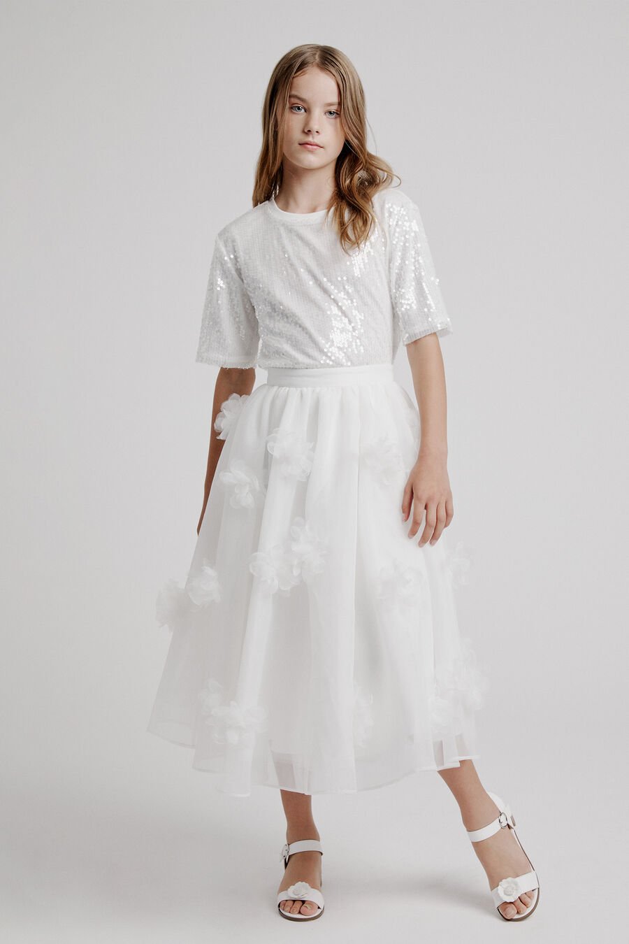 LENNY FLORAL SKIRT in colour IVORY