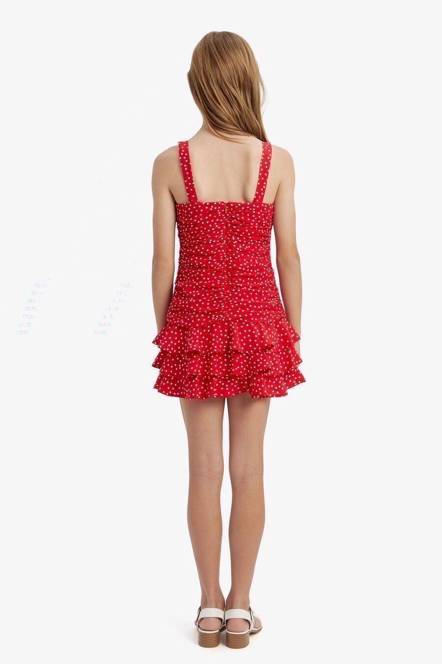 LIA SPOT DRESS in colour RED SPOT