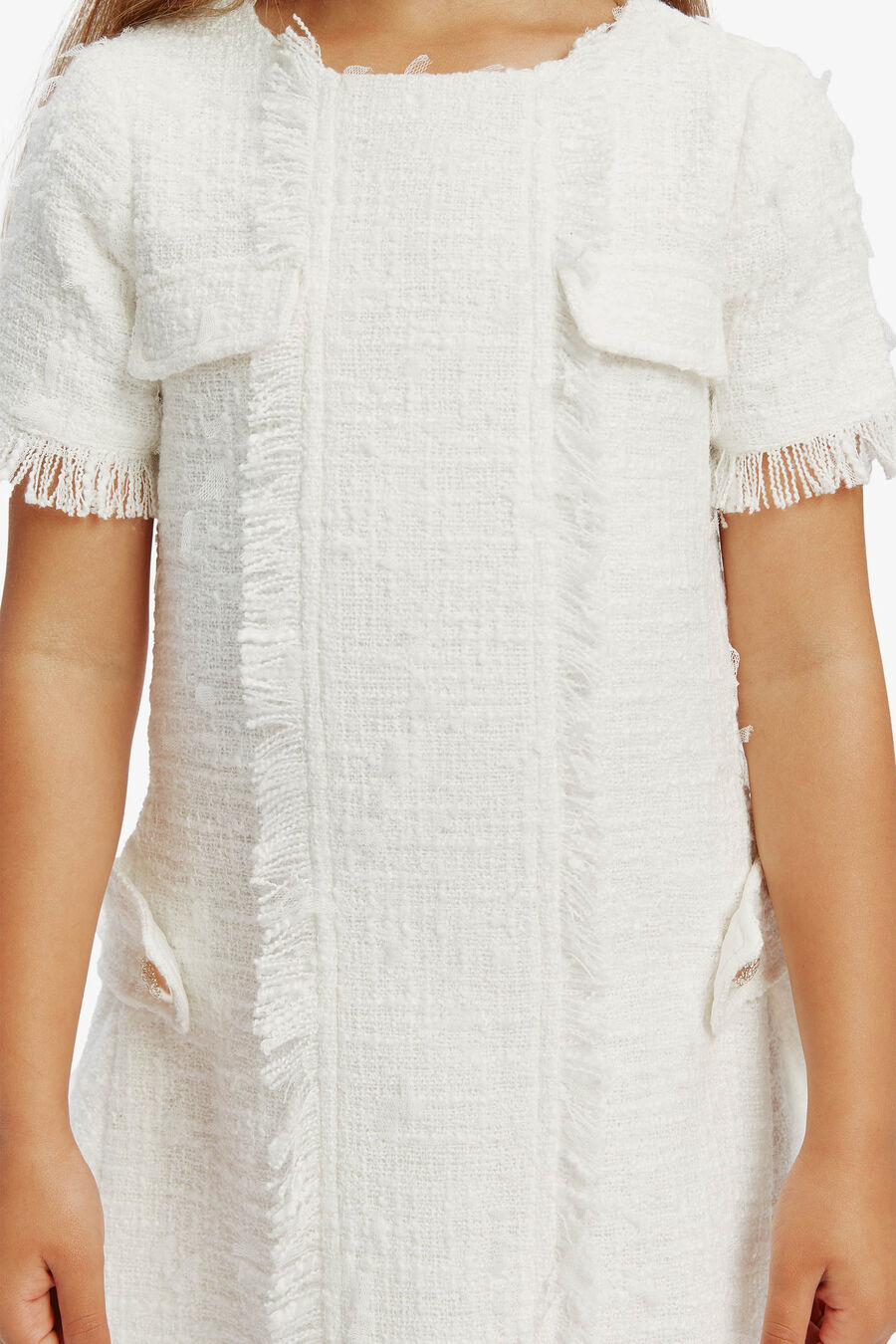 SUTTON BOUCLE DRESS in colour WHITE