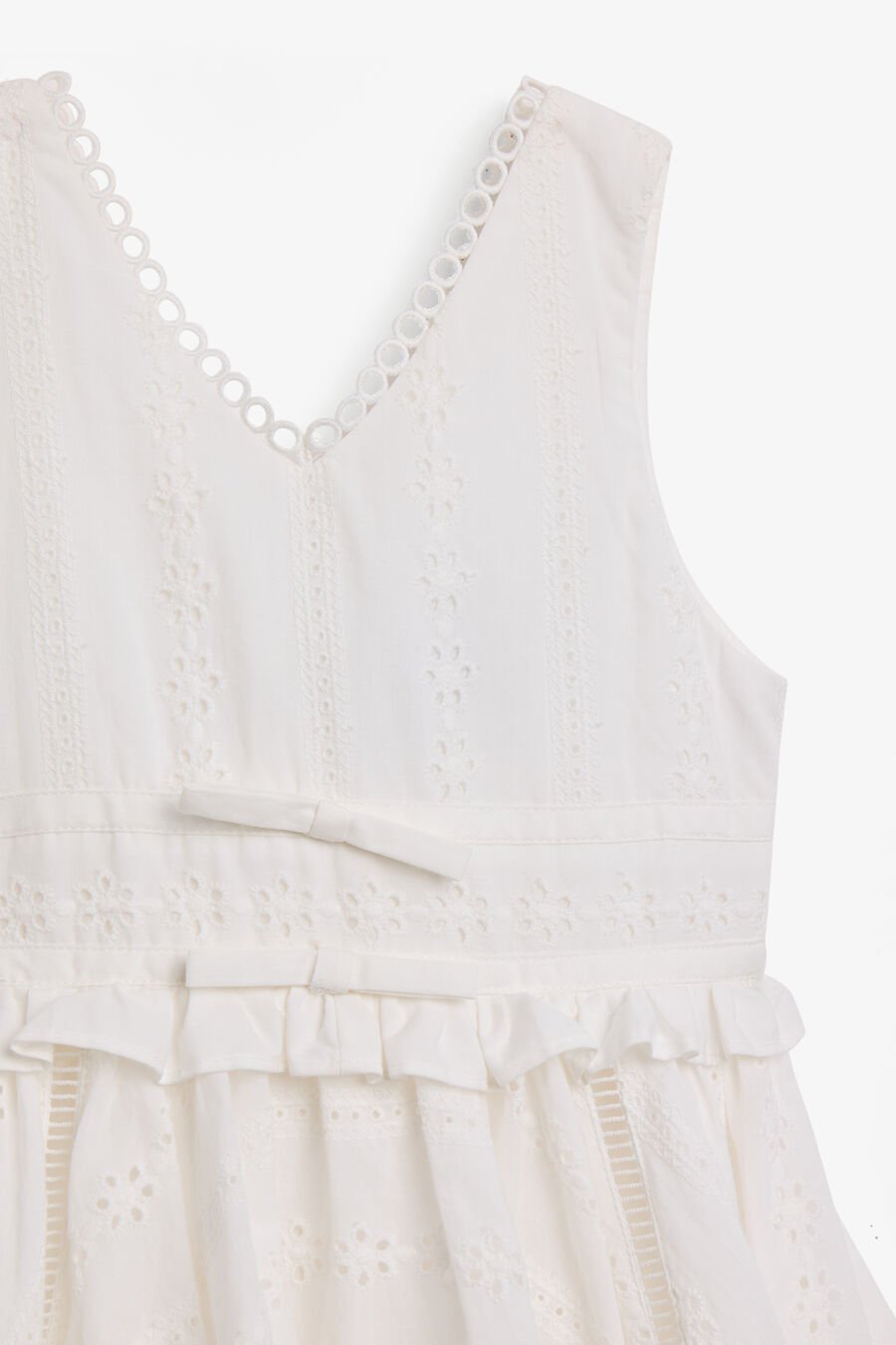 LULU BRODERIE MINI DRESS in colour Orchid White