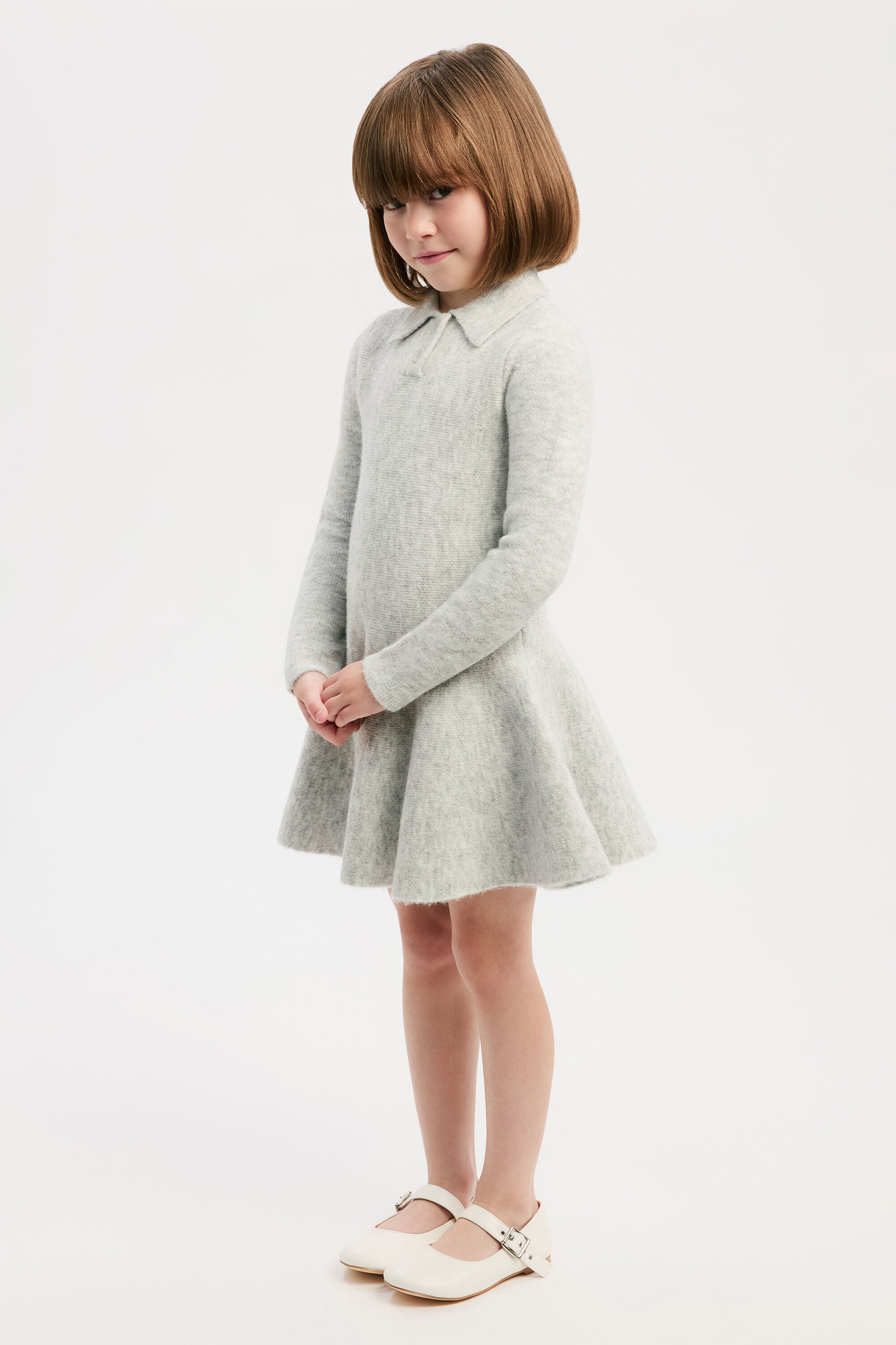 bardot lexter volume knit mini dress Bardot volume knit mini dress in dove grey