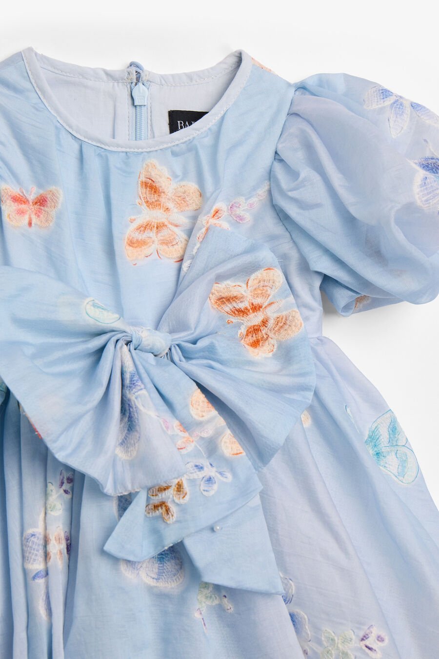 JADE BUTTERFLY MINI DRESS in colour Steel Blue