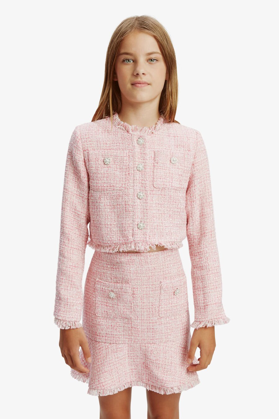 MISCHA BOUCLE MINI SKIRT in colour PINK ICING
