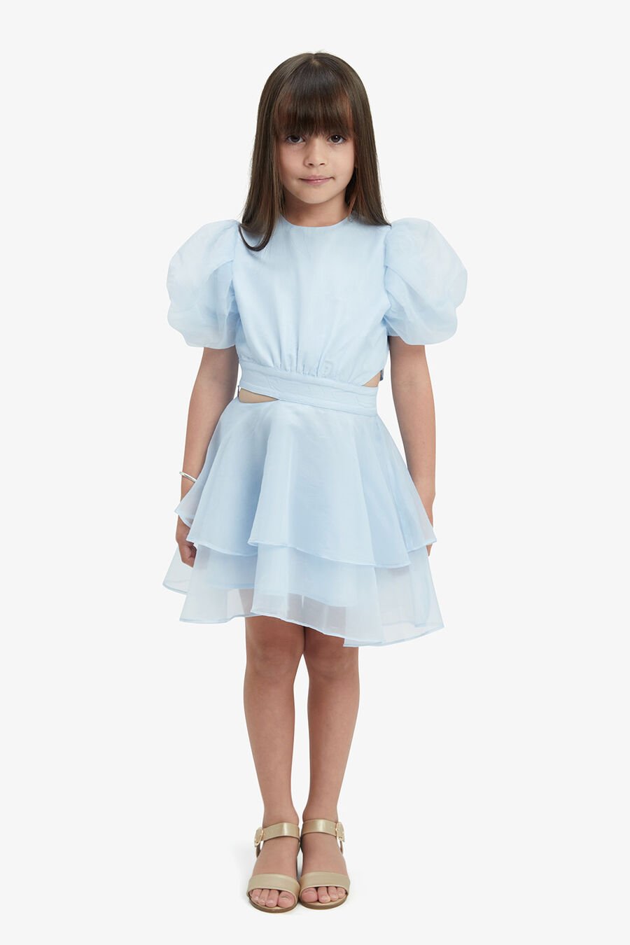 MAIA ORGANZA MINI DRESS in colour ICE BLUE