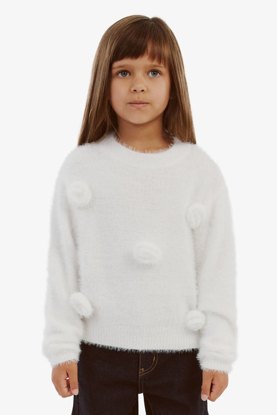 OPHELIA ROSETTE TOP in colour IVORY