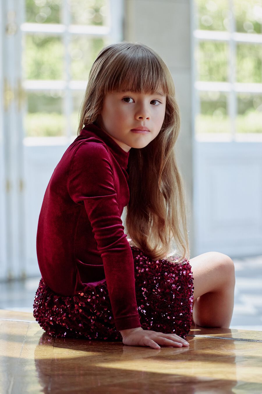 ANDI MINI BUBBLE DRESS in colour Burgundy