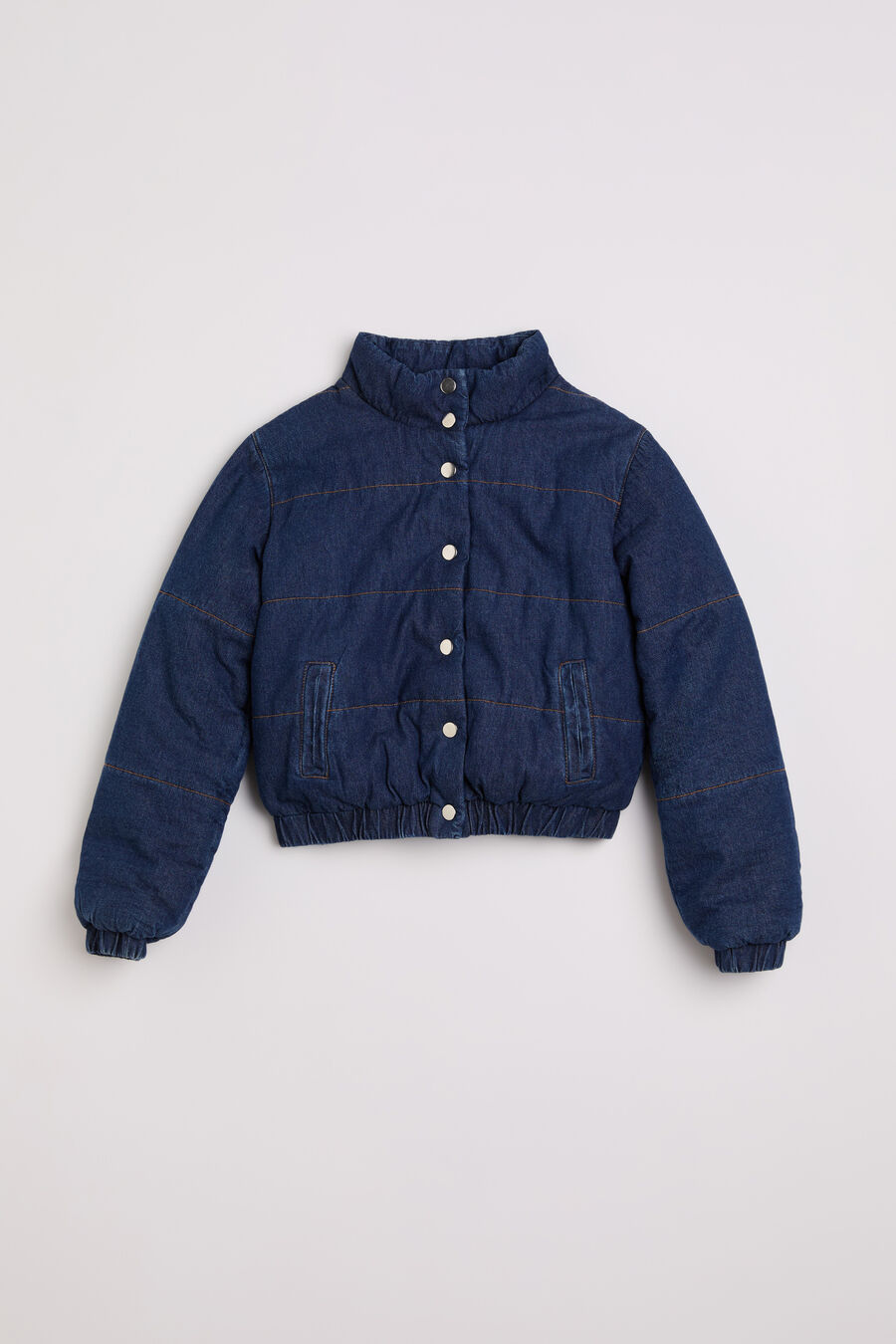 DENIM BOMBER JACKET in colour DENIM BLUE