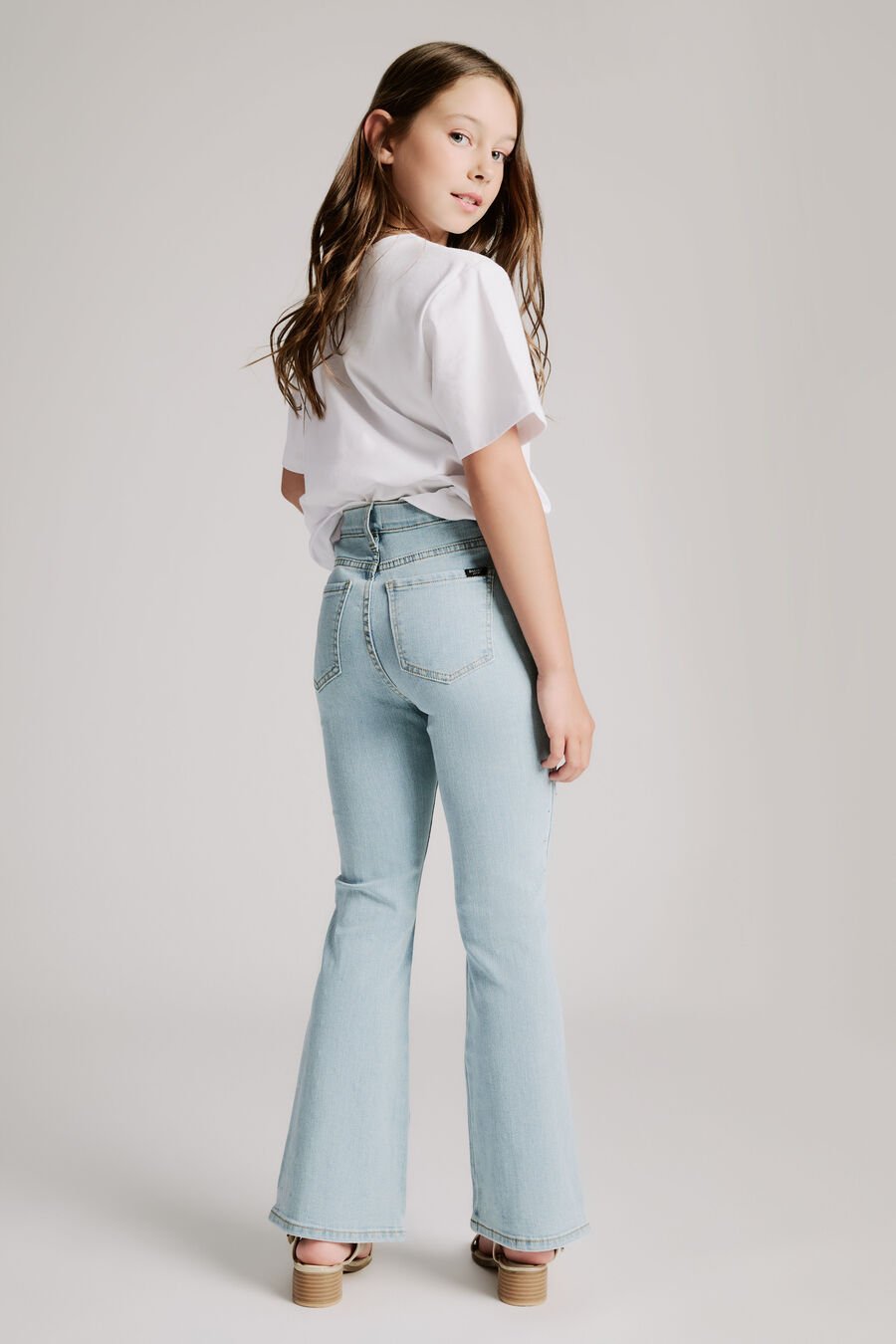 Girls Rhinestone Boot Leg Jean