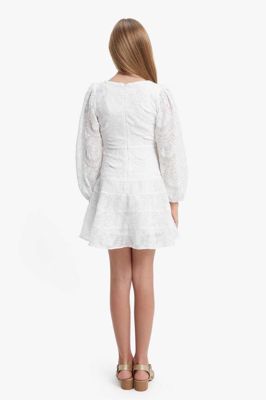 LORETTA CHIFFON DRESS in colour IVORY