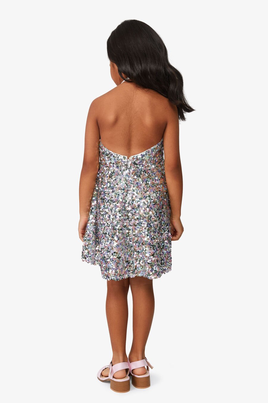 SEQUIN HALTER DRESS in colour RAINBOW