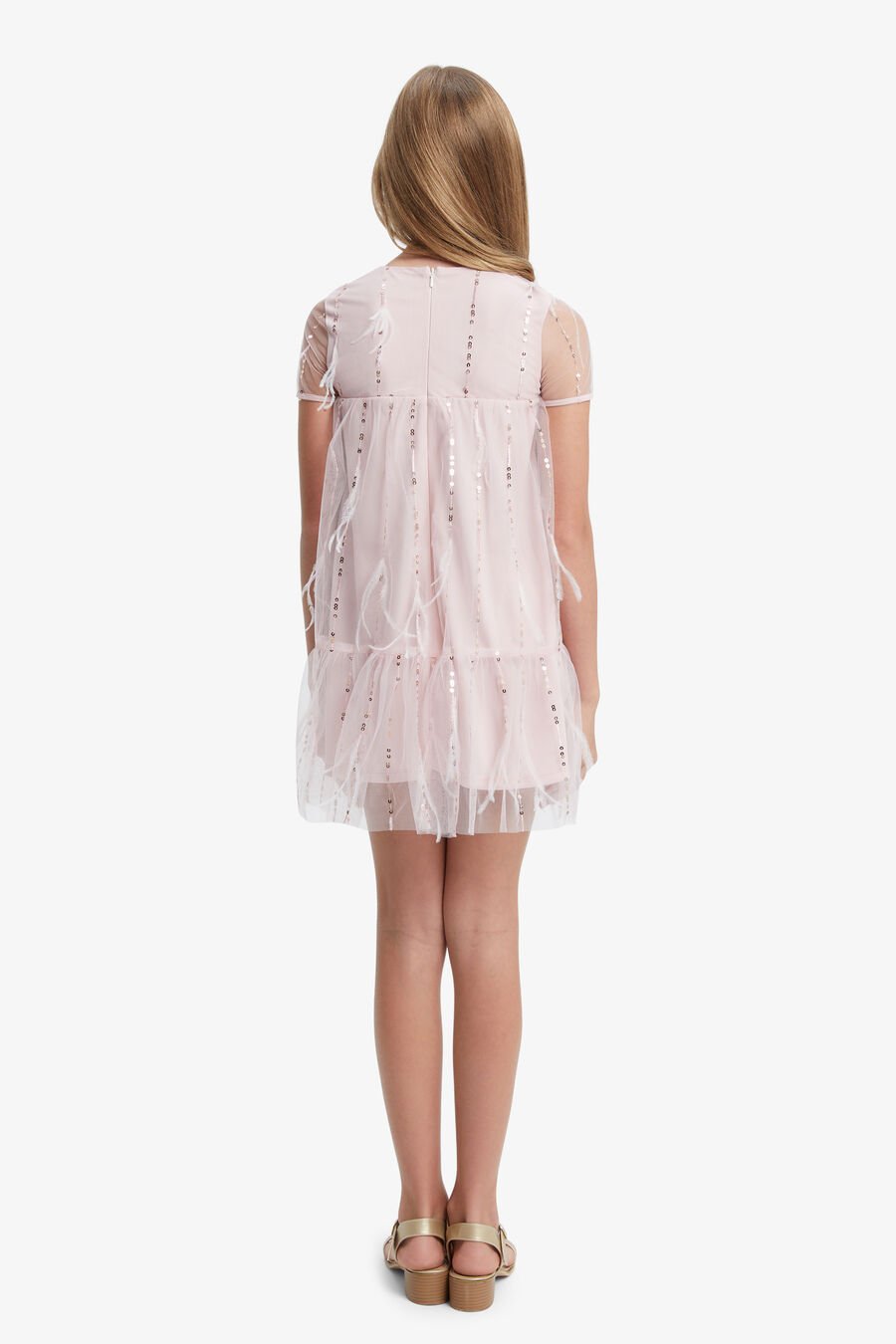 EMARIE STRIPED DRESS in colour Powder Pink