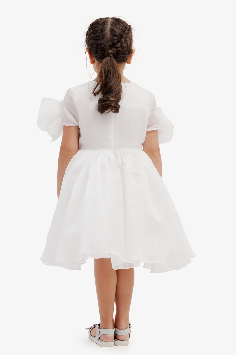 JULIET FLOWER MINI DRESS in colour ORCHIDWHT