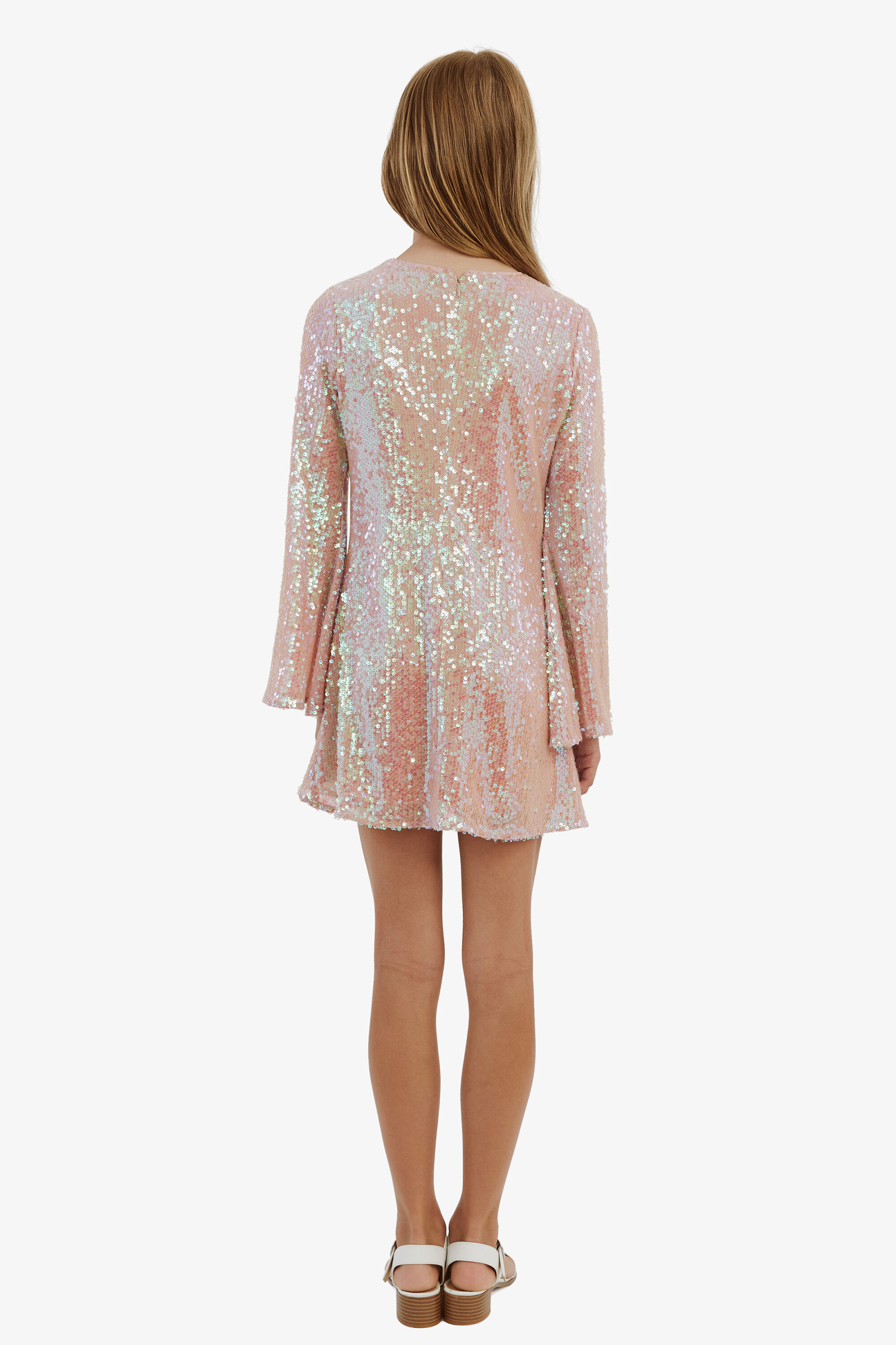 Girls Margot Sequin Dress In Cloud Pink | Bardot Junior