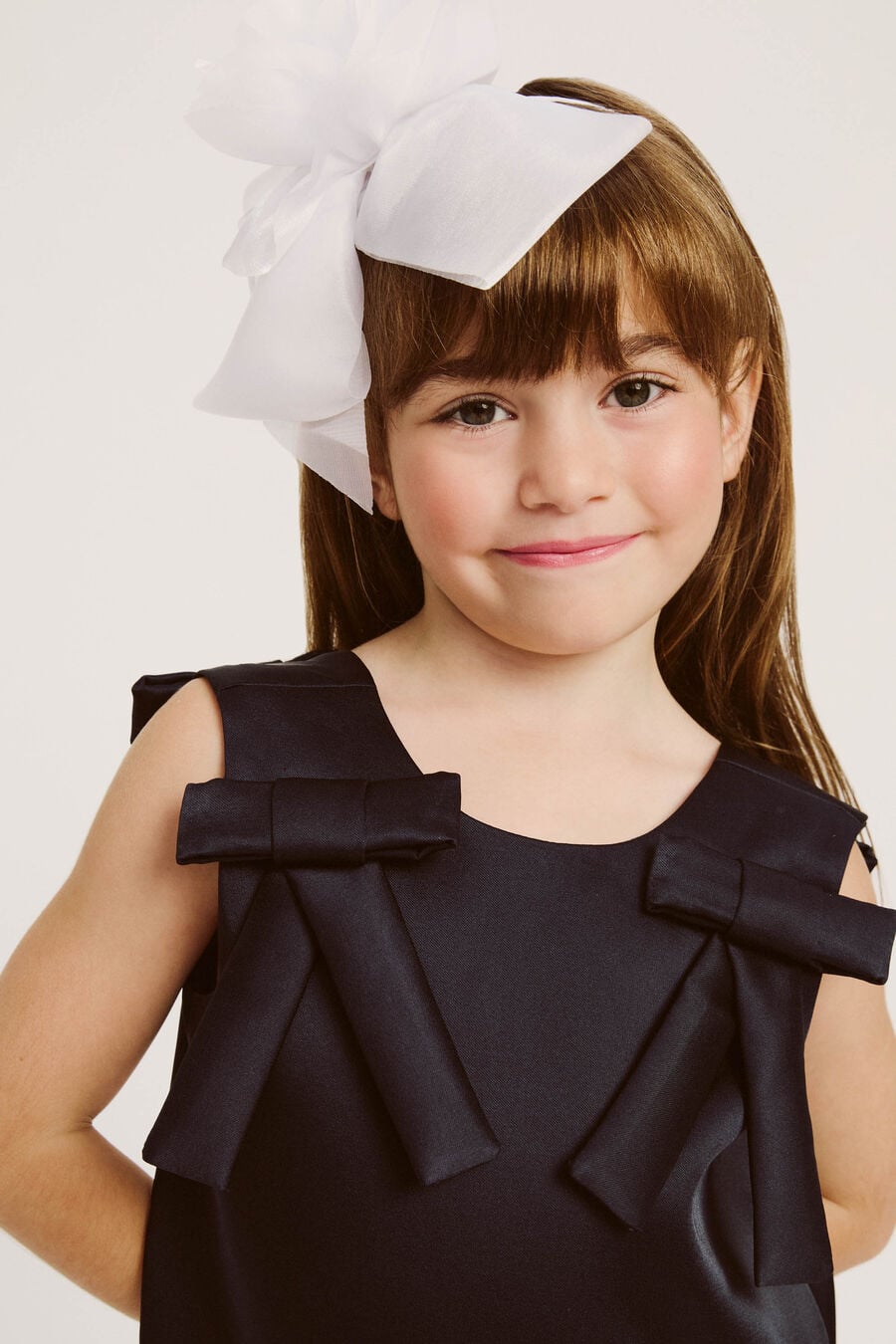 PAZ BOW MINI DRESS in colour Navy