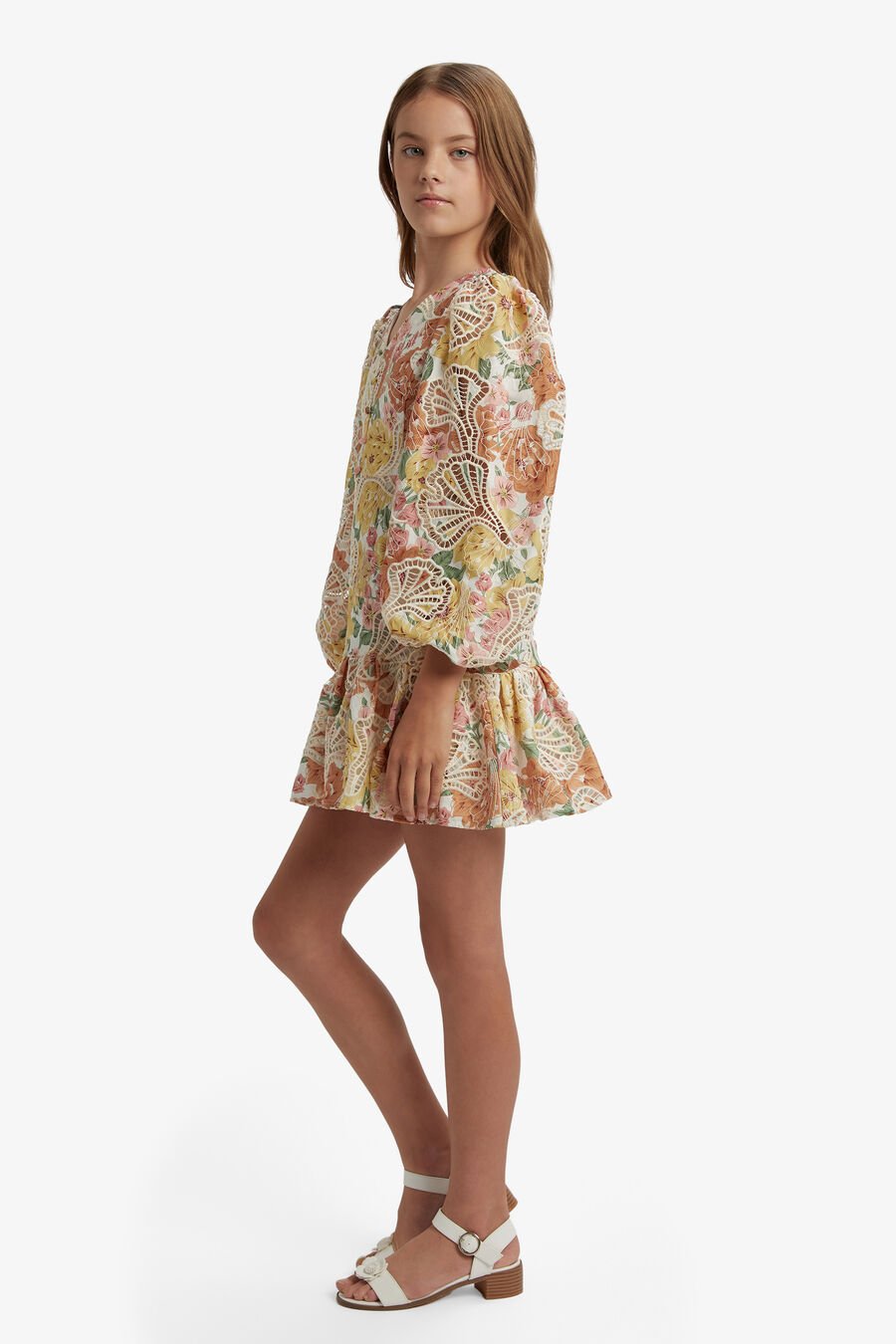 PERDITA BRODERIE DRESS in colour VINTAGE FL