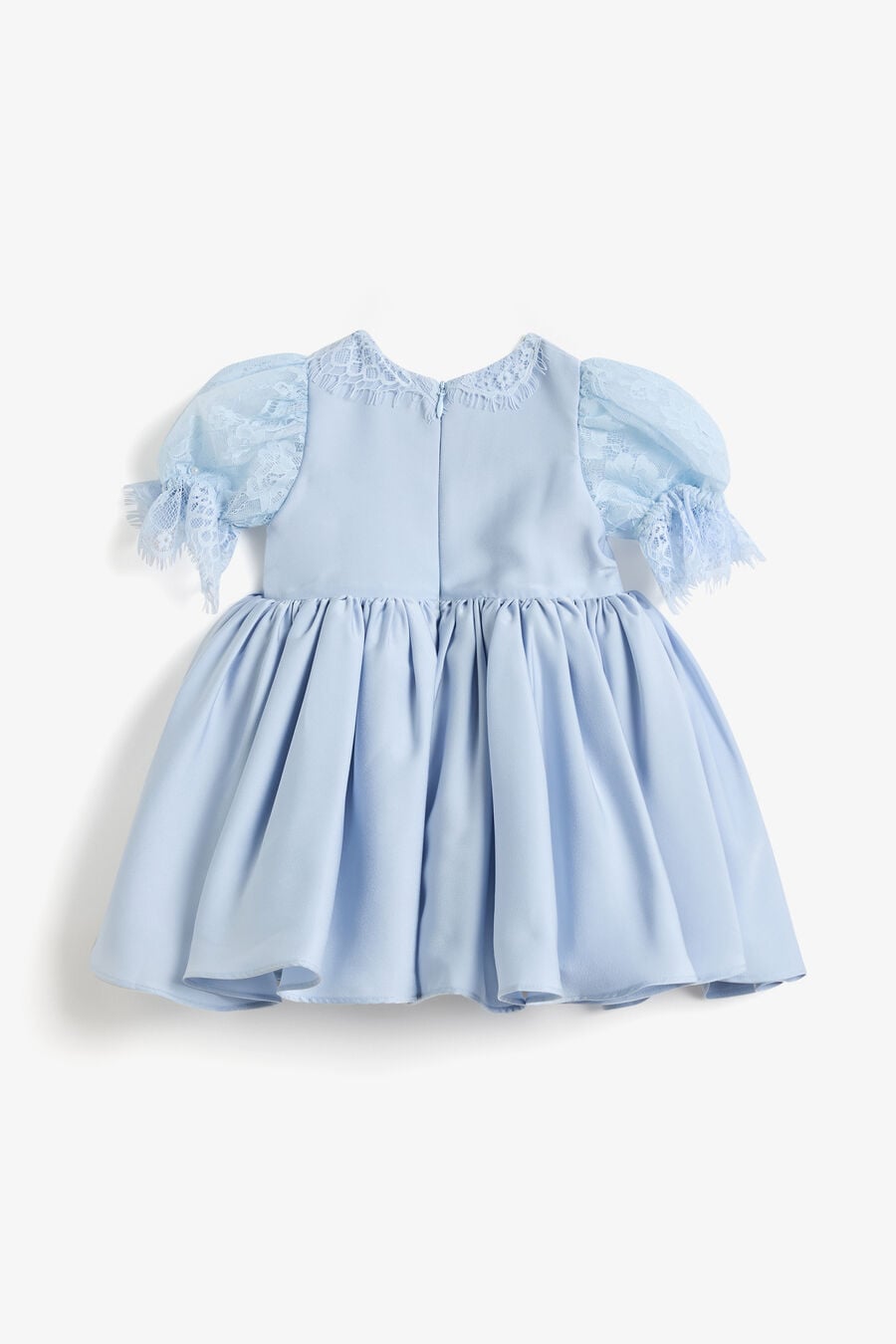 GRETA SATIN LACE DRESS in colour LIGHT BLUE