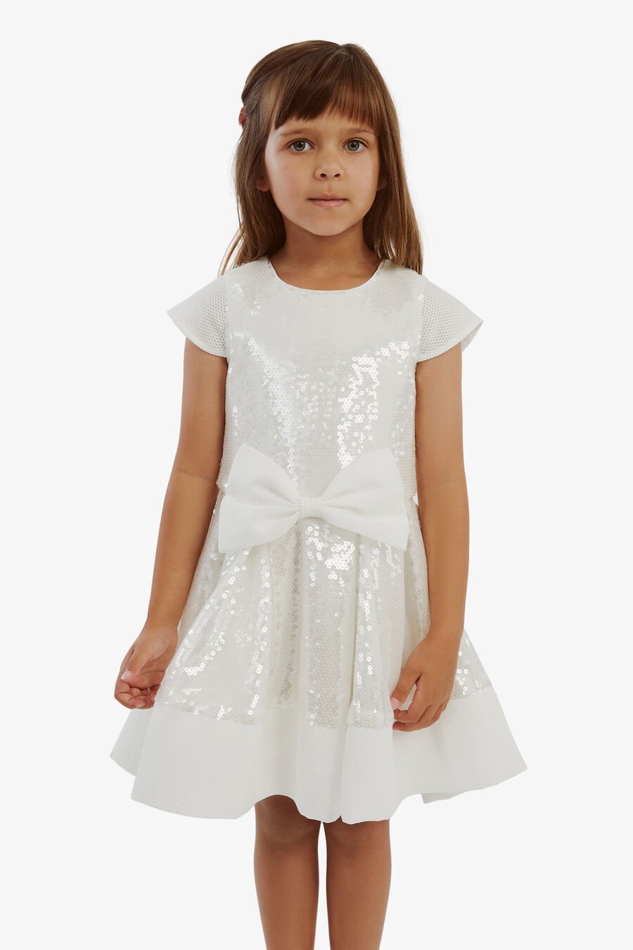 AVA STARLET SEQUIN DRESS in colour WHITE
