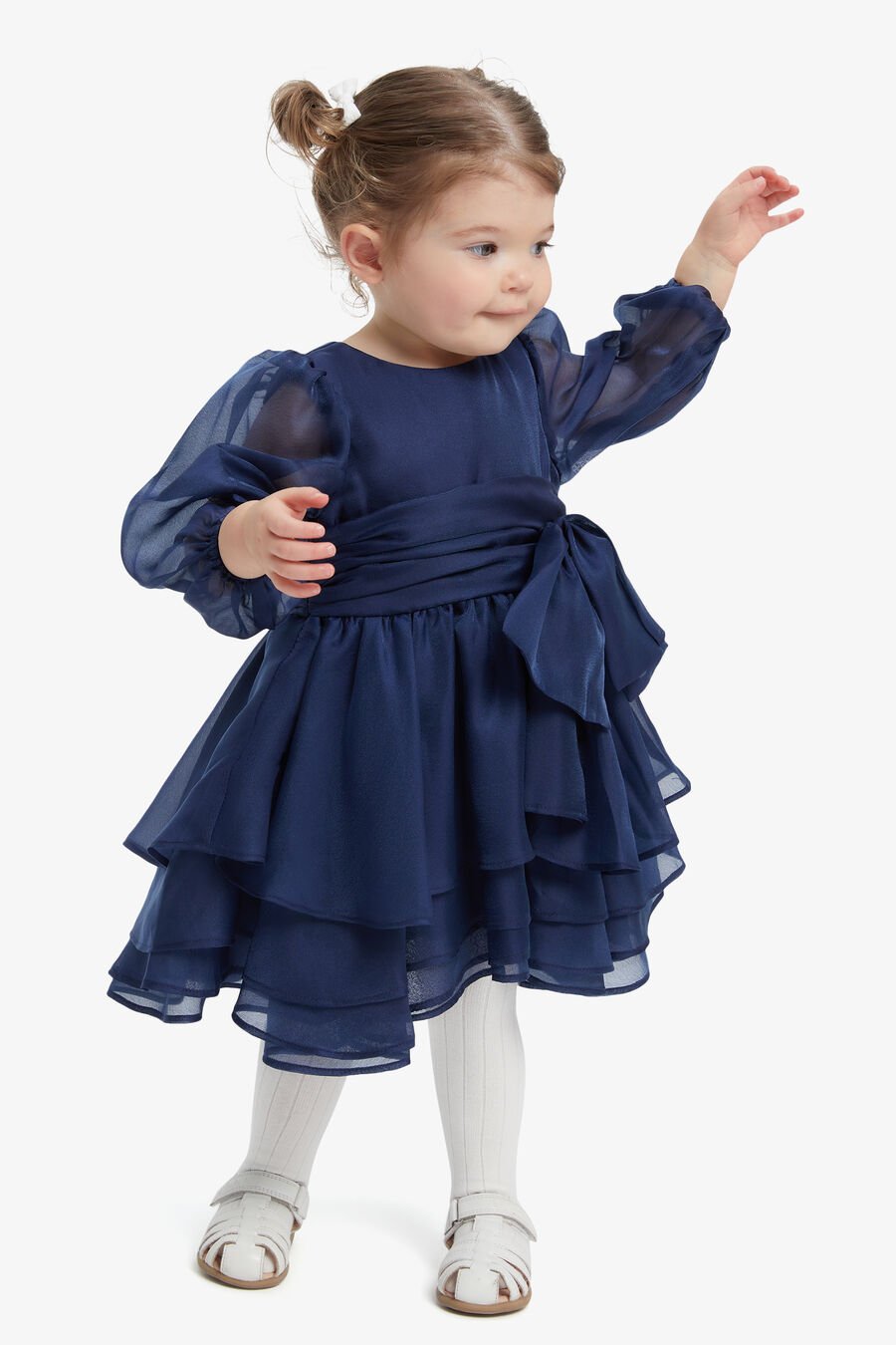 ENYA ORGANZA MINI DRESS in colour NAVY