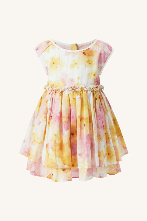 BABY GIRL NALA FLORAL MINI DRESS in colour YELLOW IRIS
