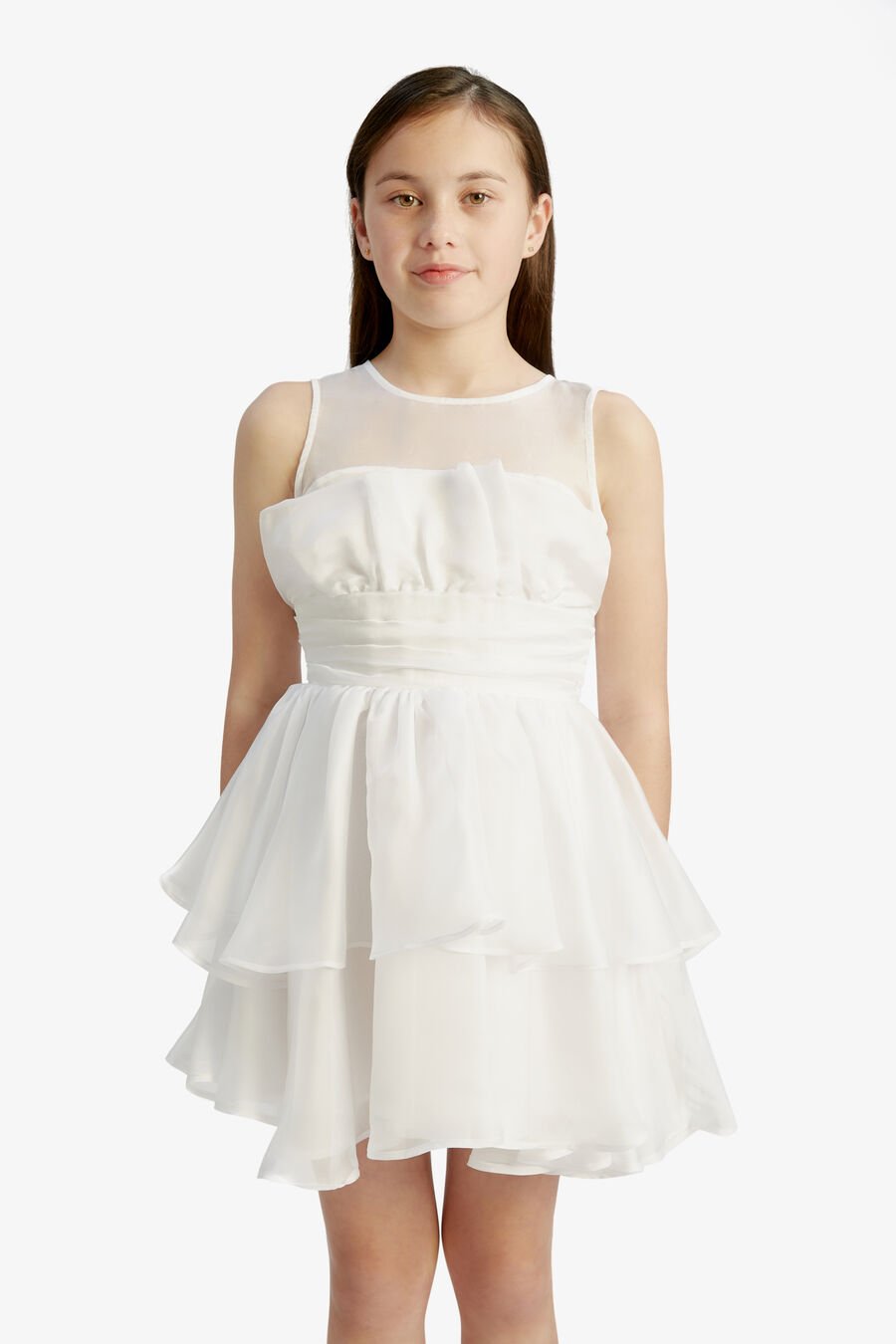FALLON ORGANZA MINI DRESS in colour ORCHIDWHT