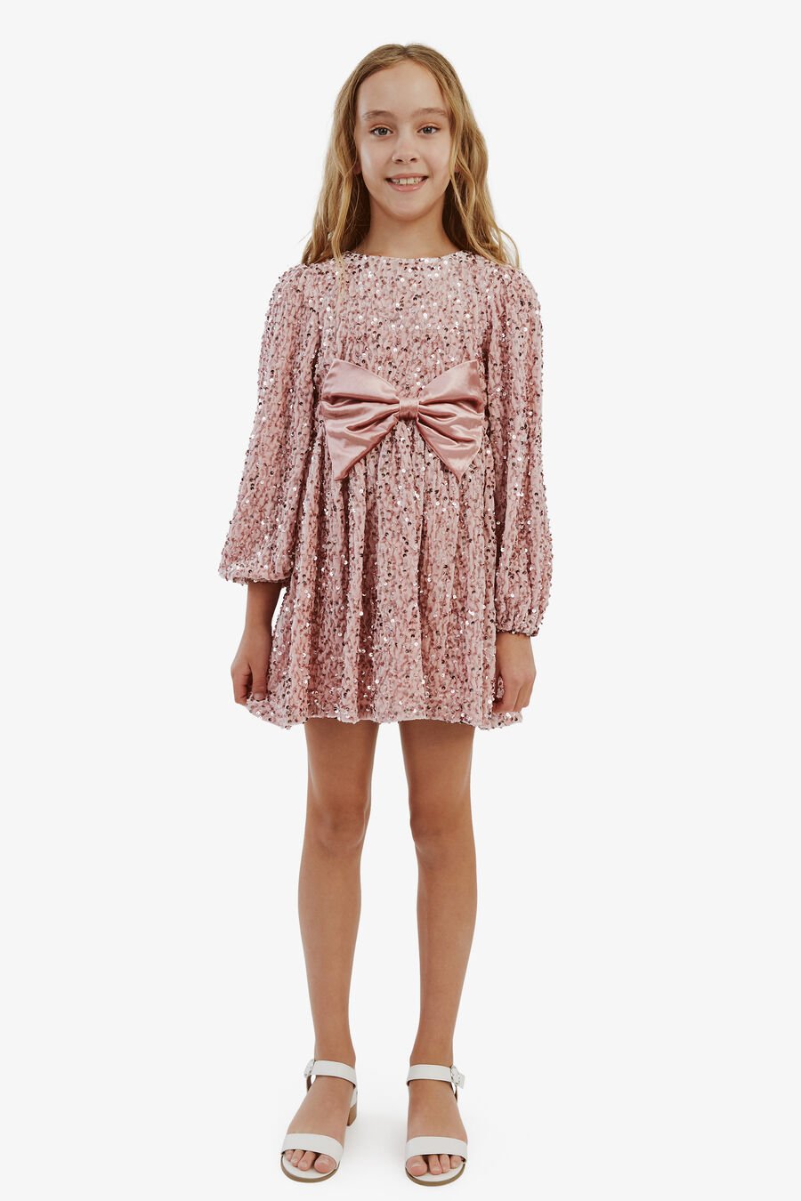 SEQUIN VELOUR MINI DRESS in colour Pink Sequin