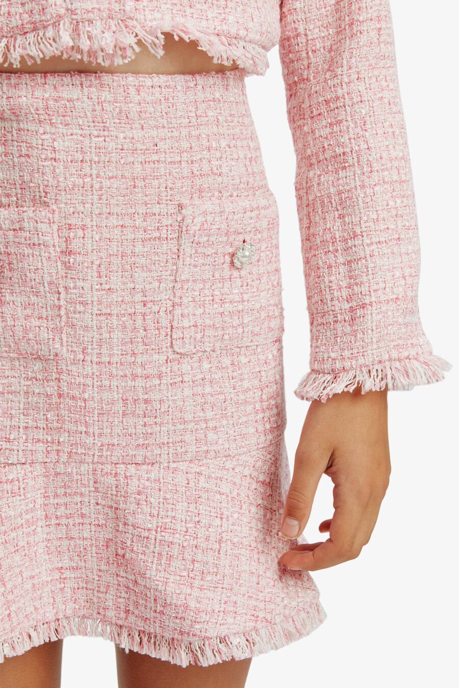 MISCHA BOUCLE MINI SKIRT in colour PINK ICING