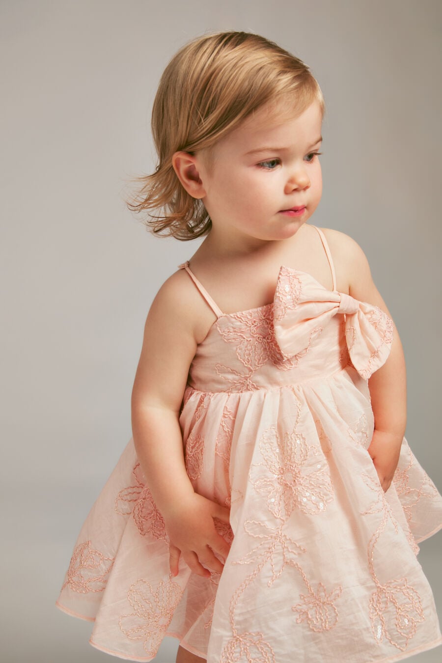 Baby Girl Amelia Embroidered Bow Dress