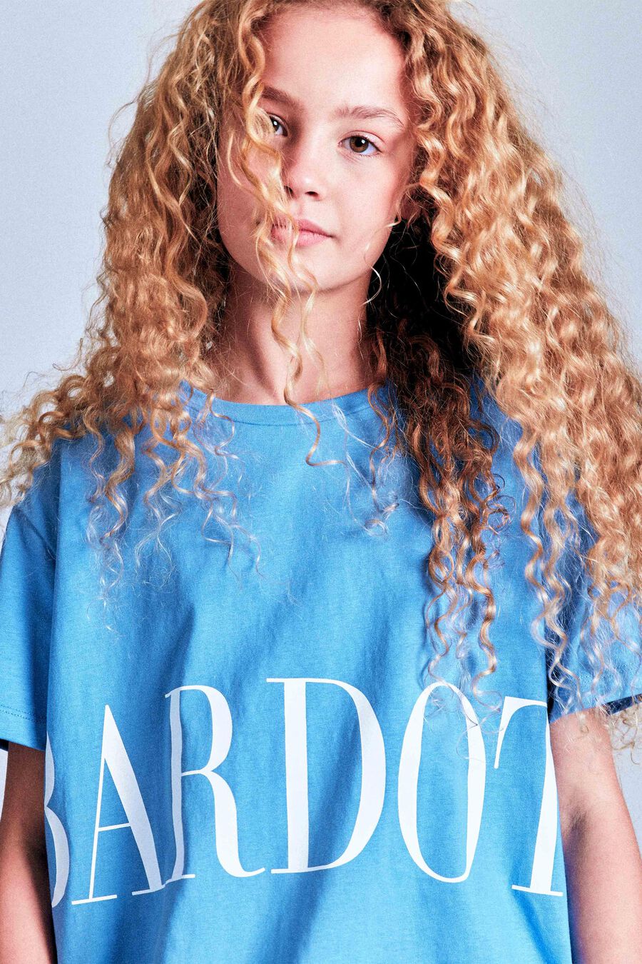 BARDOT BOXY TEE in colour CORNFLOWER
