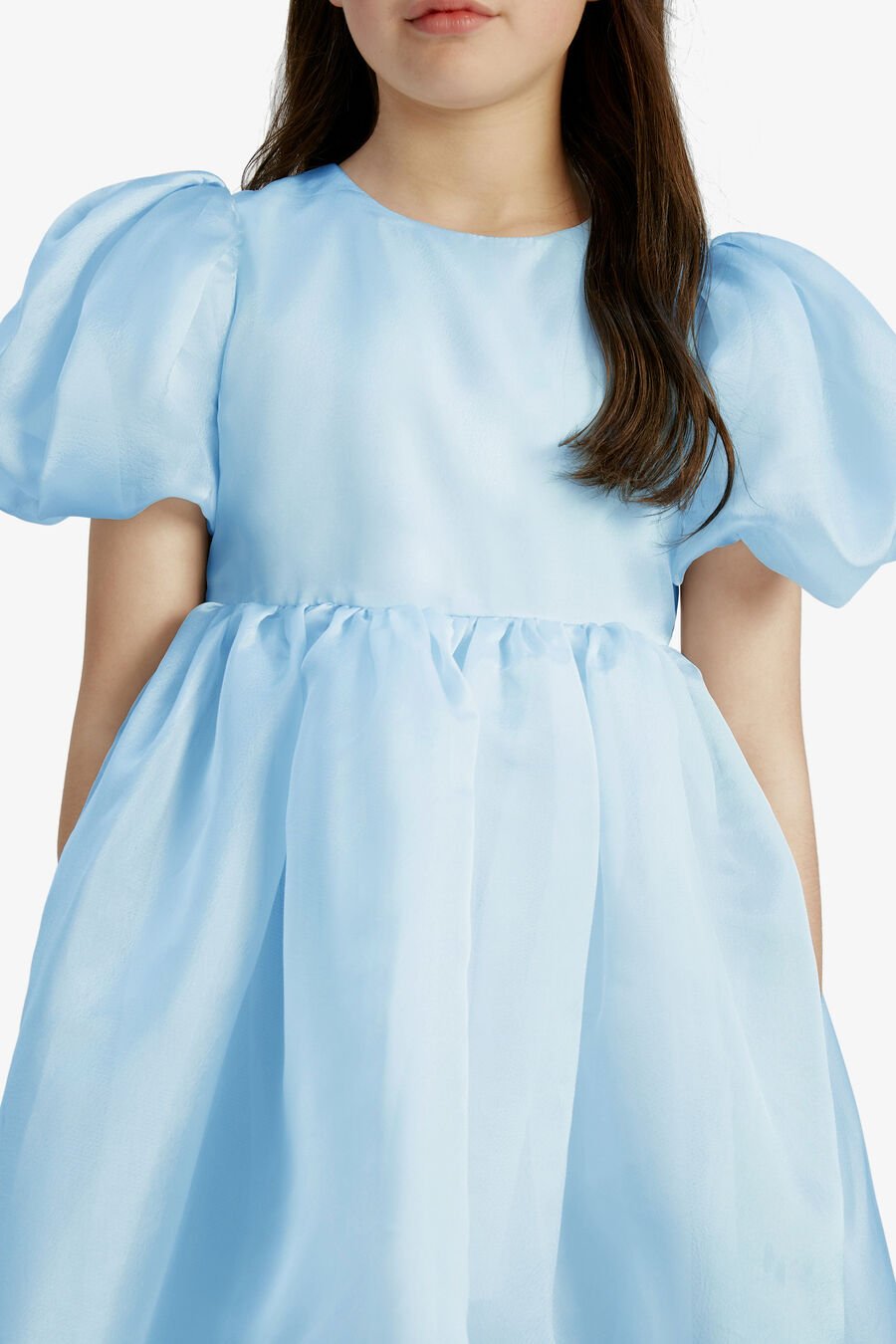 JULIET ORGANZA MINI DRESS in colour SOFTBLUE