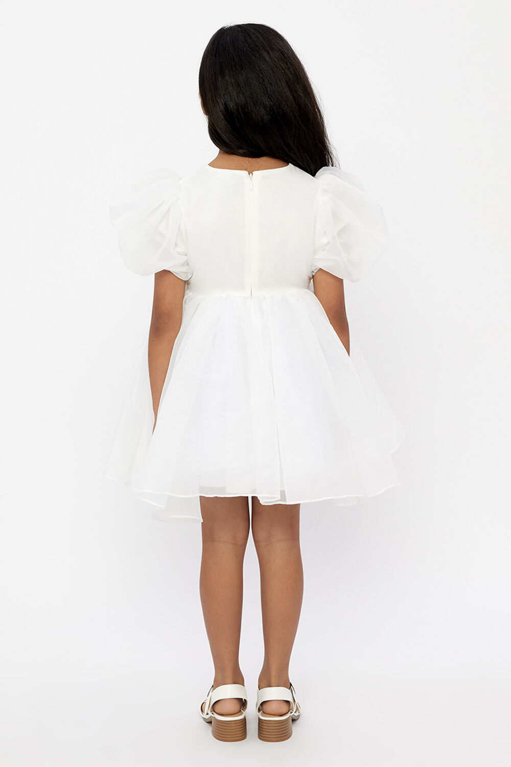GIRLS JULIET ORGANZA MINI DRESS in colour BRIGHT WHITE