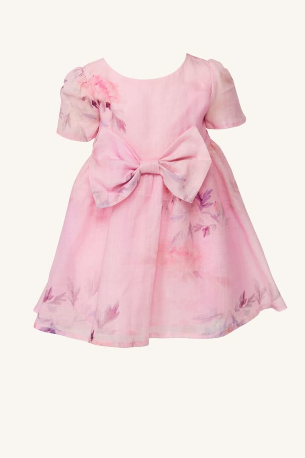 BABY GIRL jasmine floral mini dress in colour PEACH WHIP