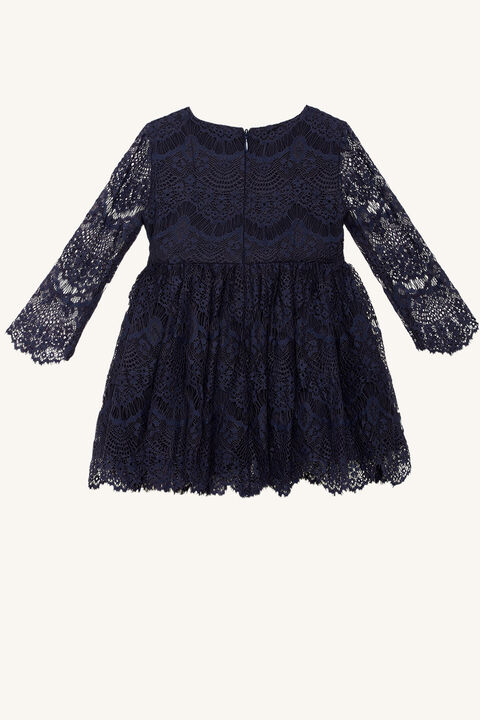 BABY GIRL GERTRUDE LACE DRESS in colour BLACK IRIS