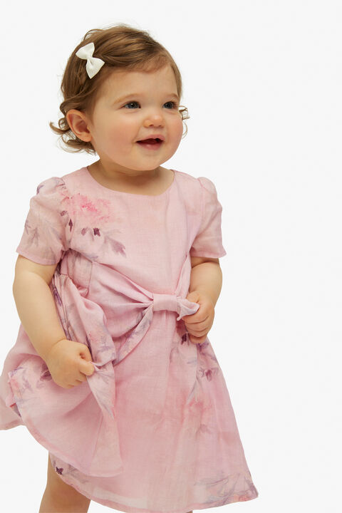 BABY GIRL jasmine floral mini dress in colour PEACH WHIP