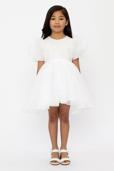GIRLS JULIET ORGANZA MINI DRESS in colour BRIGHT WHITE