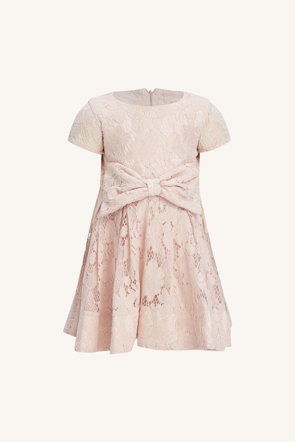 BABY GIRL MIRELA LACE BOW DRESS in colour SOFT PINK