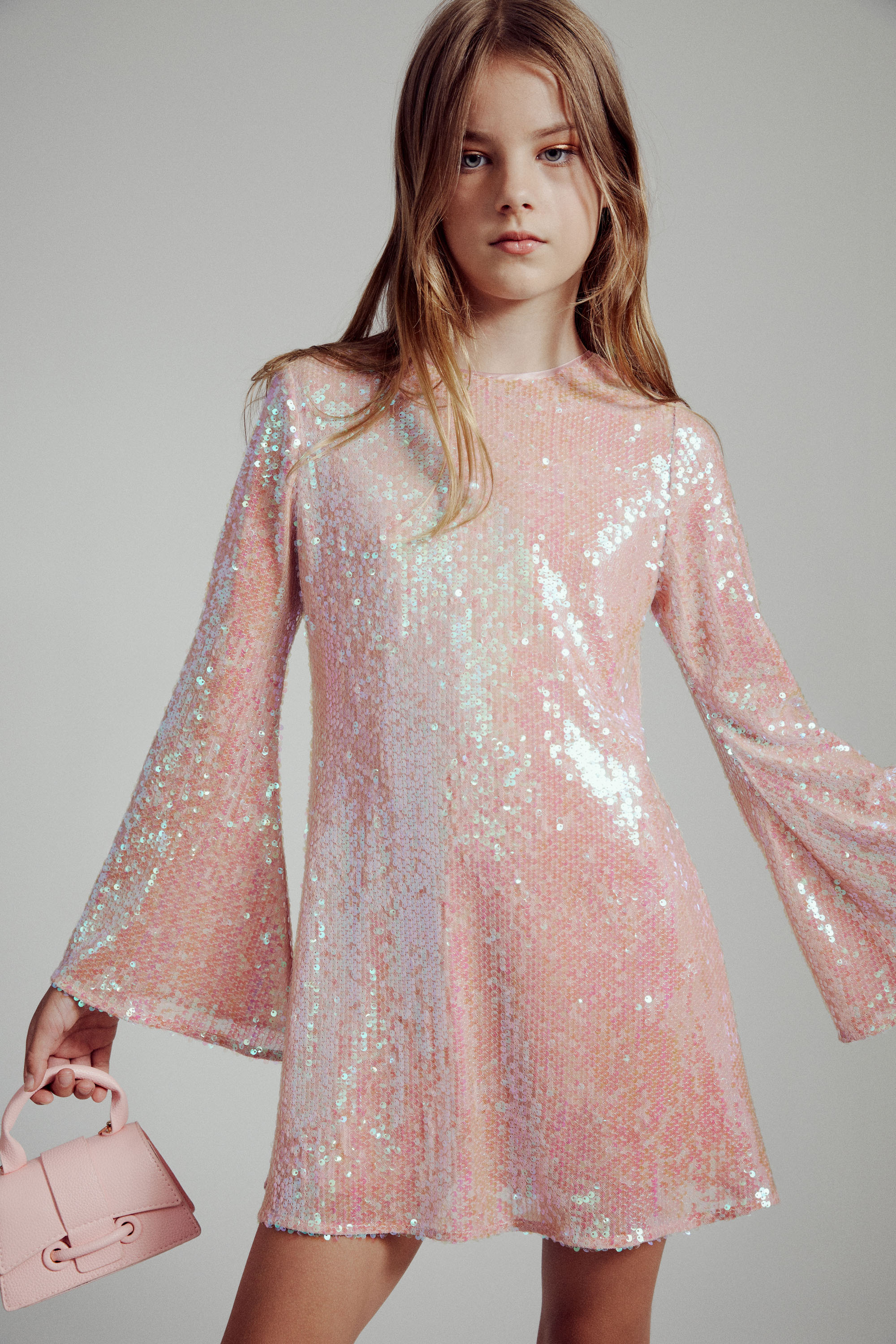 Shop Bardot Junior Girls Margot Sequin Dress In Cloud Pink