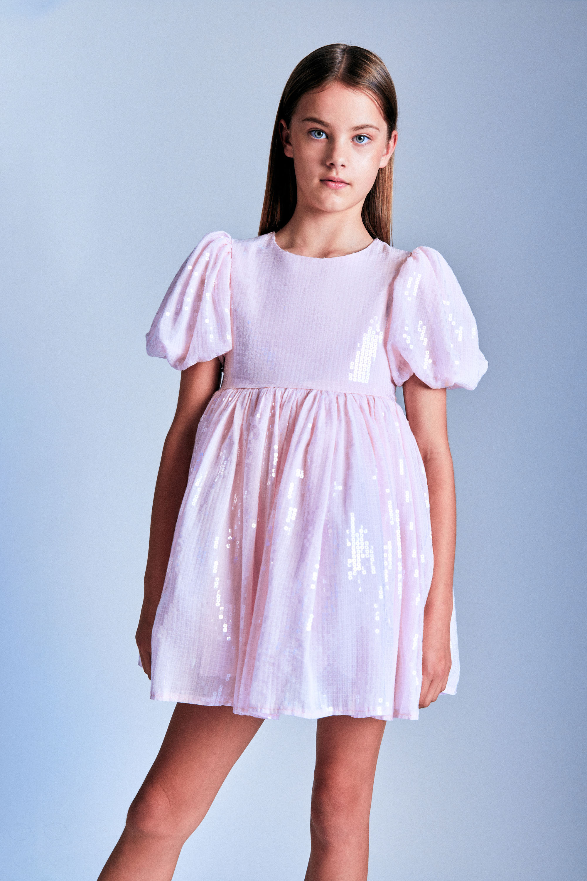 Bardot Junior Girls Halina Sequin Mini Dress In Powder Pin