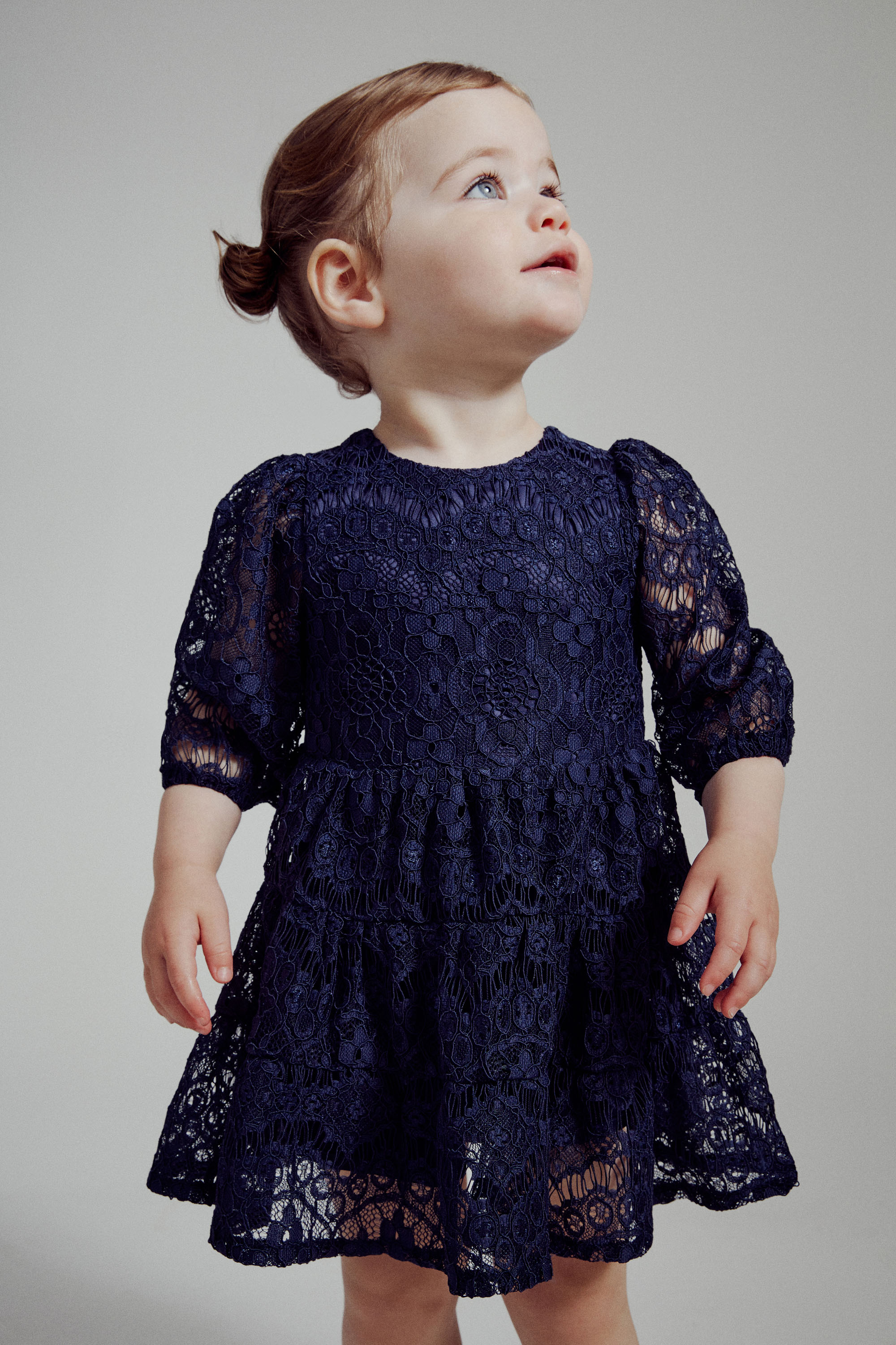 Bardot Junior Baby Girl Sienna Tiered Lace Dress In Navy
