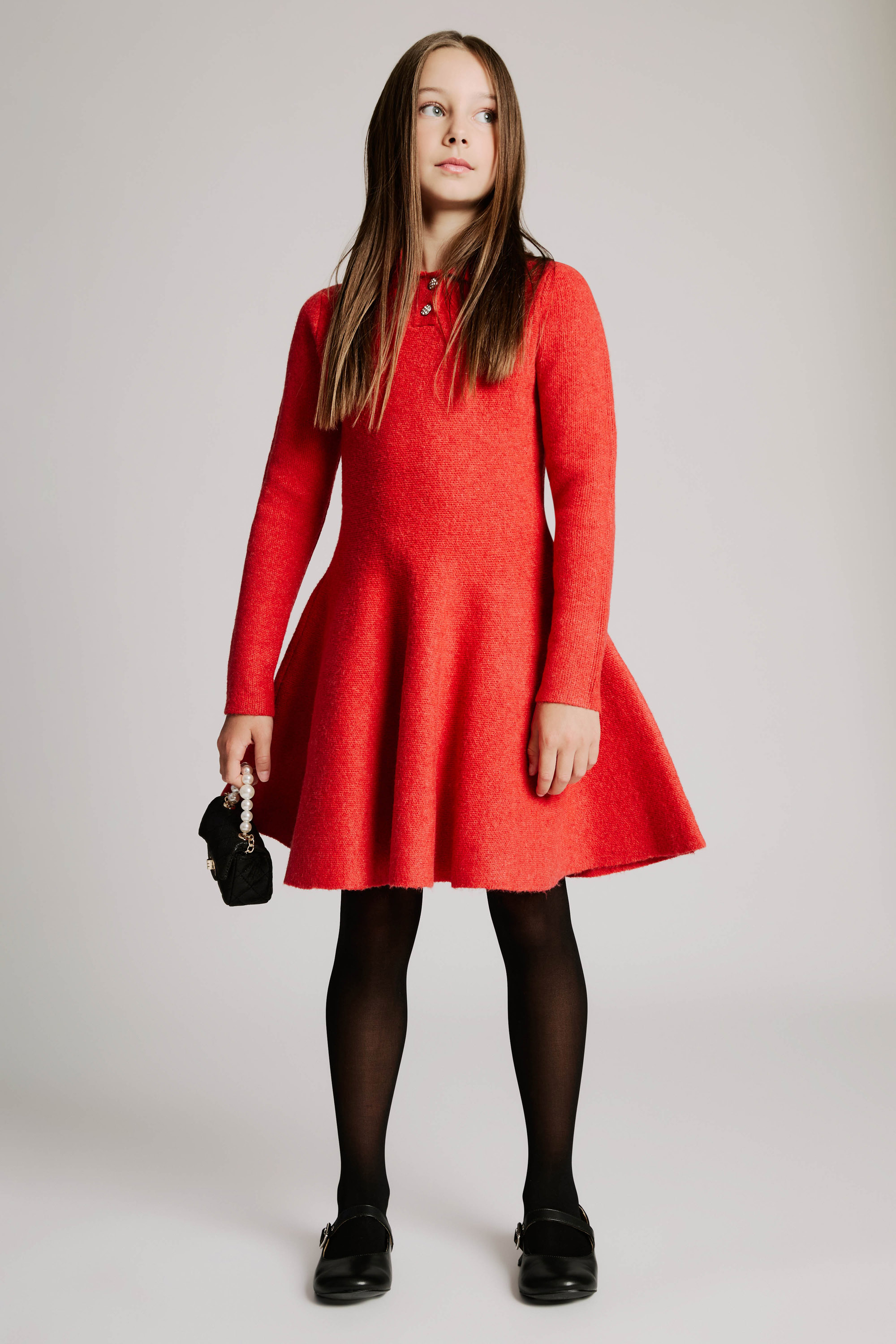 bardot junior red dress Kids' Kourtney Knit Dress In Red