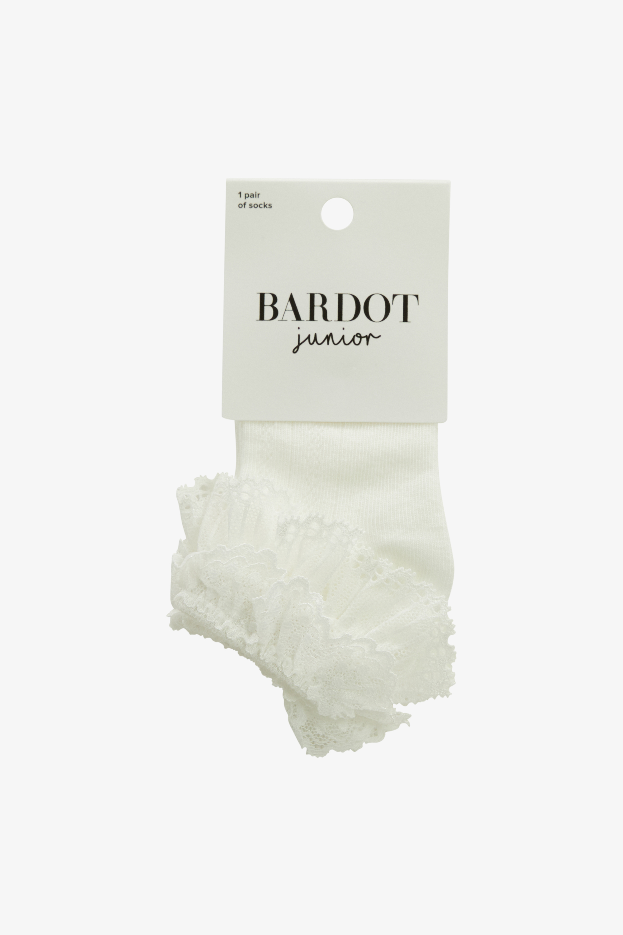 Bardot Junior Ankle Two Frill Socks In White