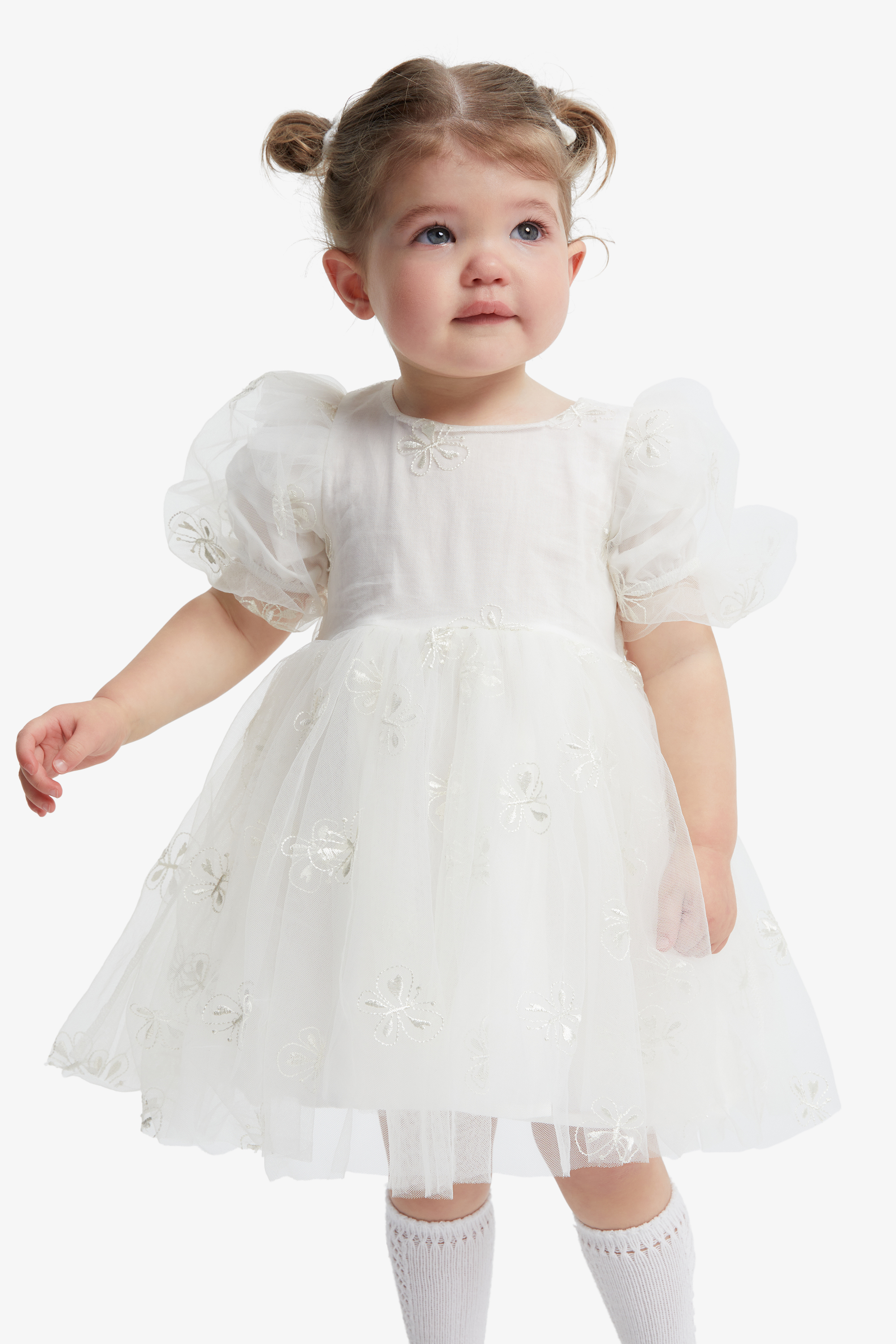 Shop Bardot Junior Baby Girl Butterfly Tulle Mini Dress In Orchid Wht