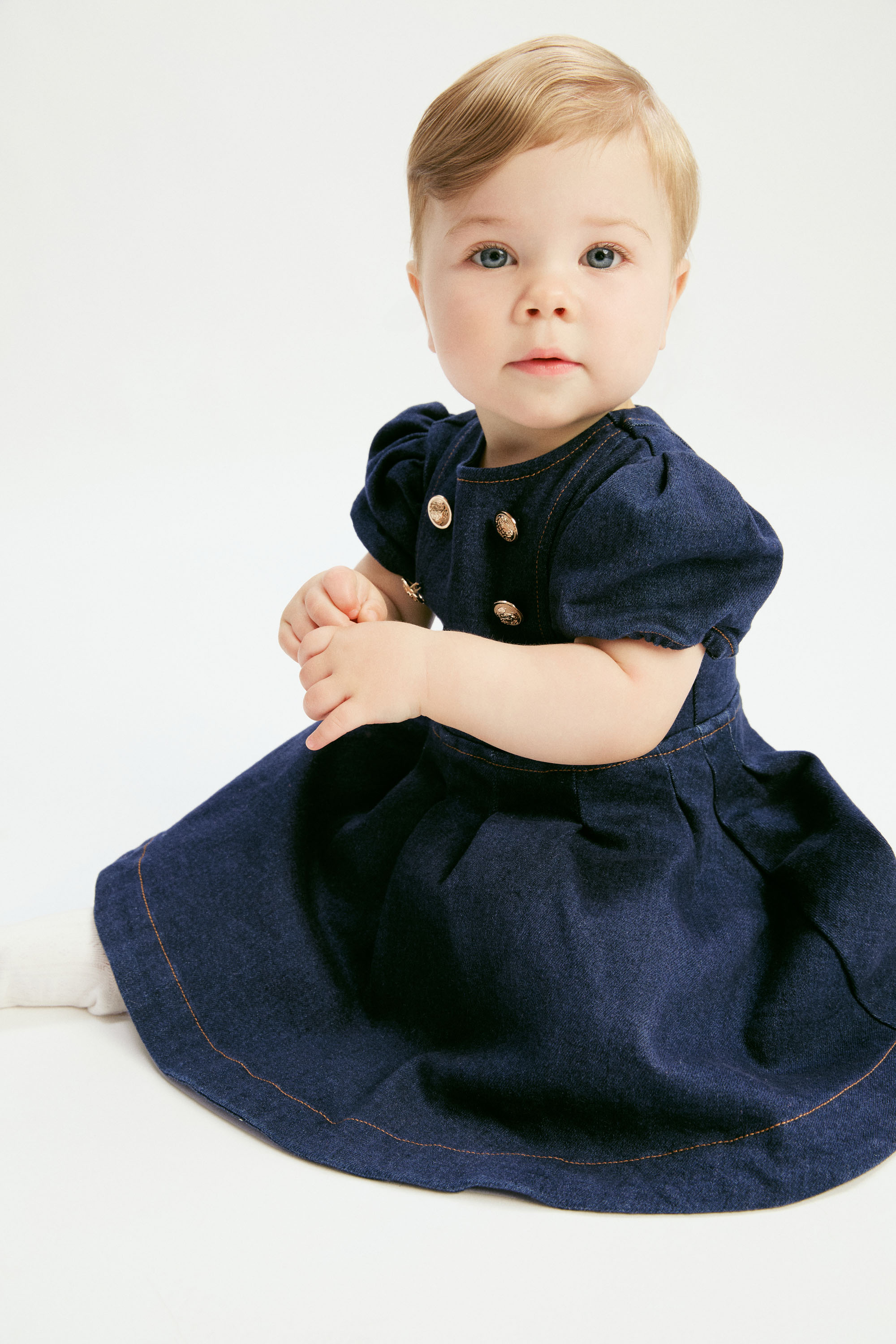 Bardot Junior Pleat Denim Mini Dress In Dark Denim