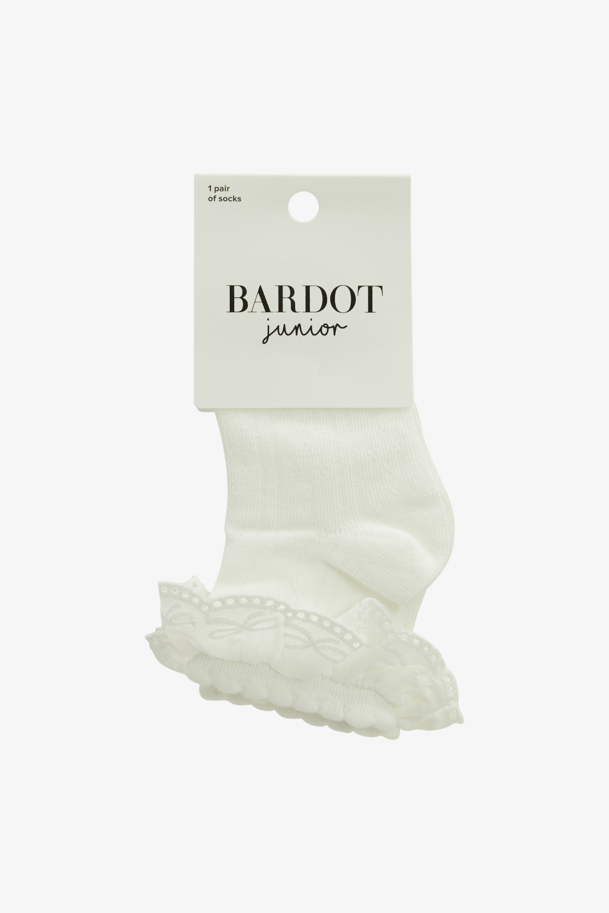 Bardot Junior Crew One Frill Socks In White