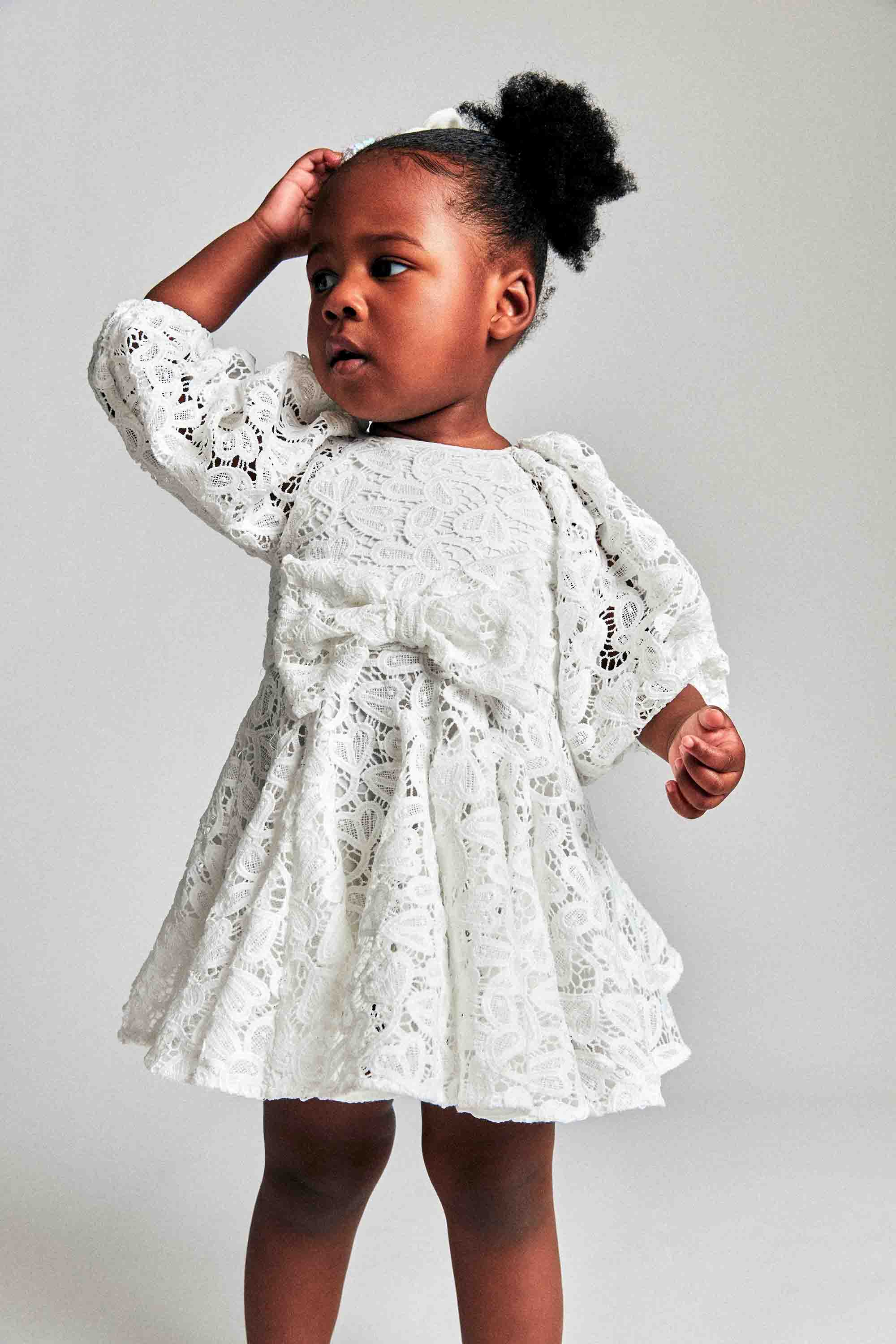 Shop Bardot Junior Baby Girl Sonny Lace Dress In Orchid Wht
