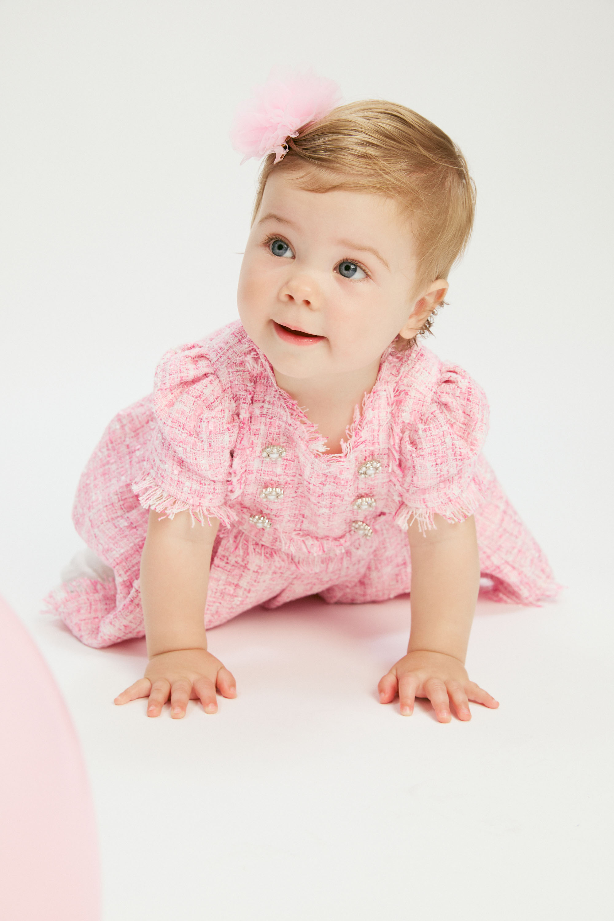 Shop Bardot Junior Baby Girl Ellia Boucle Dress In Pink Icing