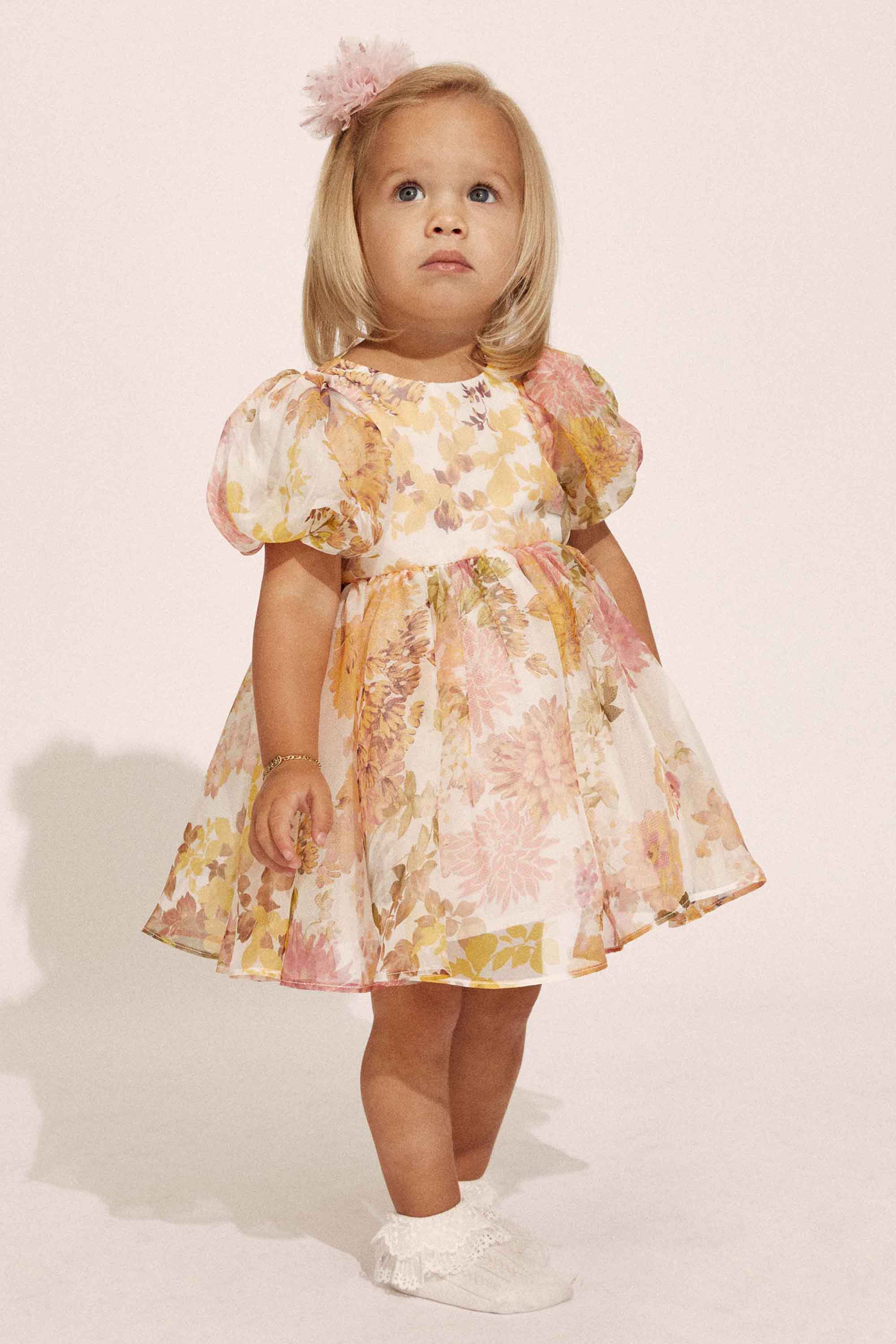 Shop Bardot Junior Baby Sylvie Mini Dress In Yellow Flr