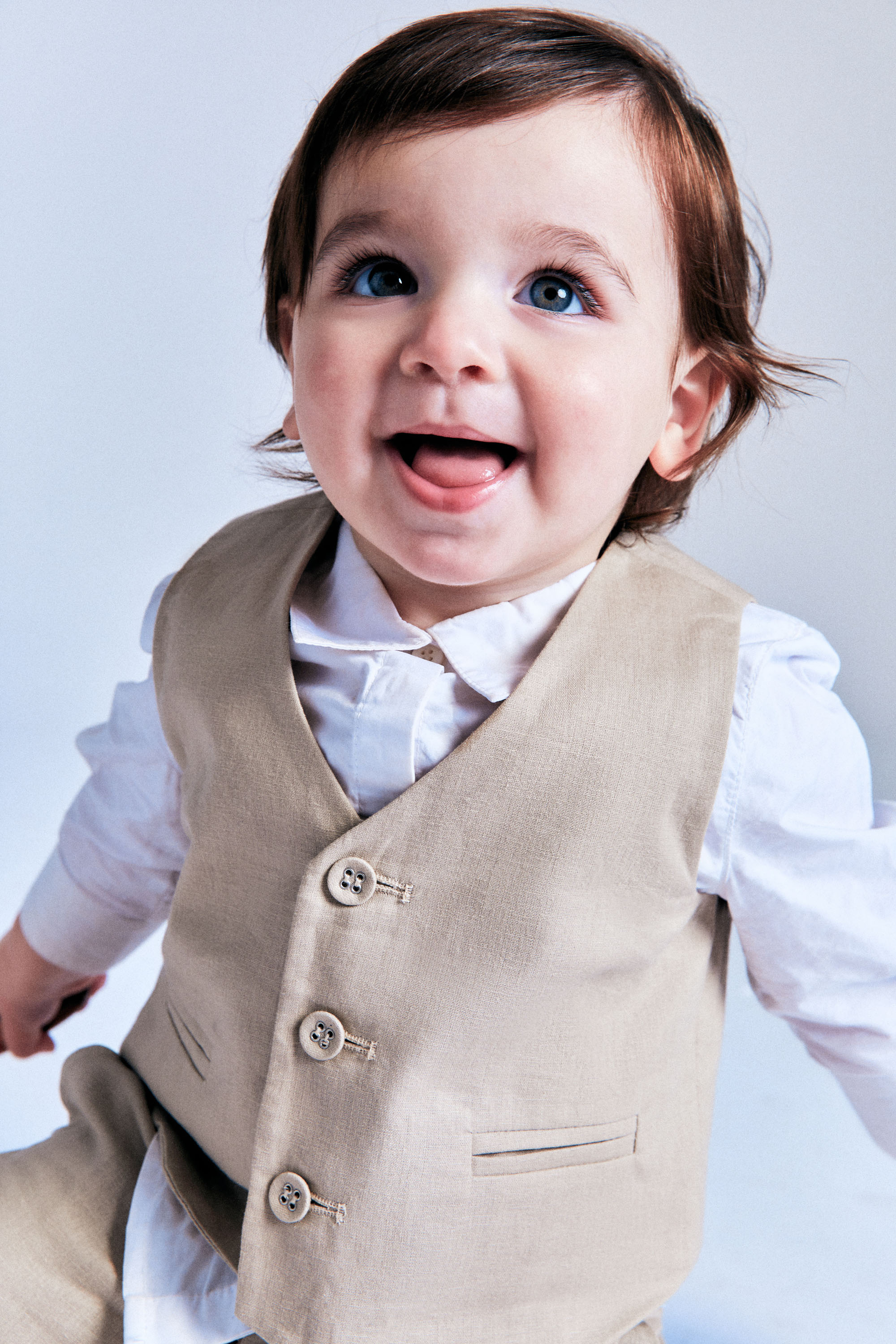 Bardot Junior Baby Boy Charles Vest In Sandshell