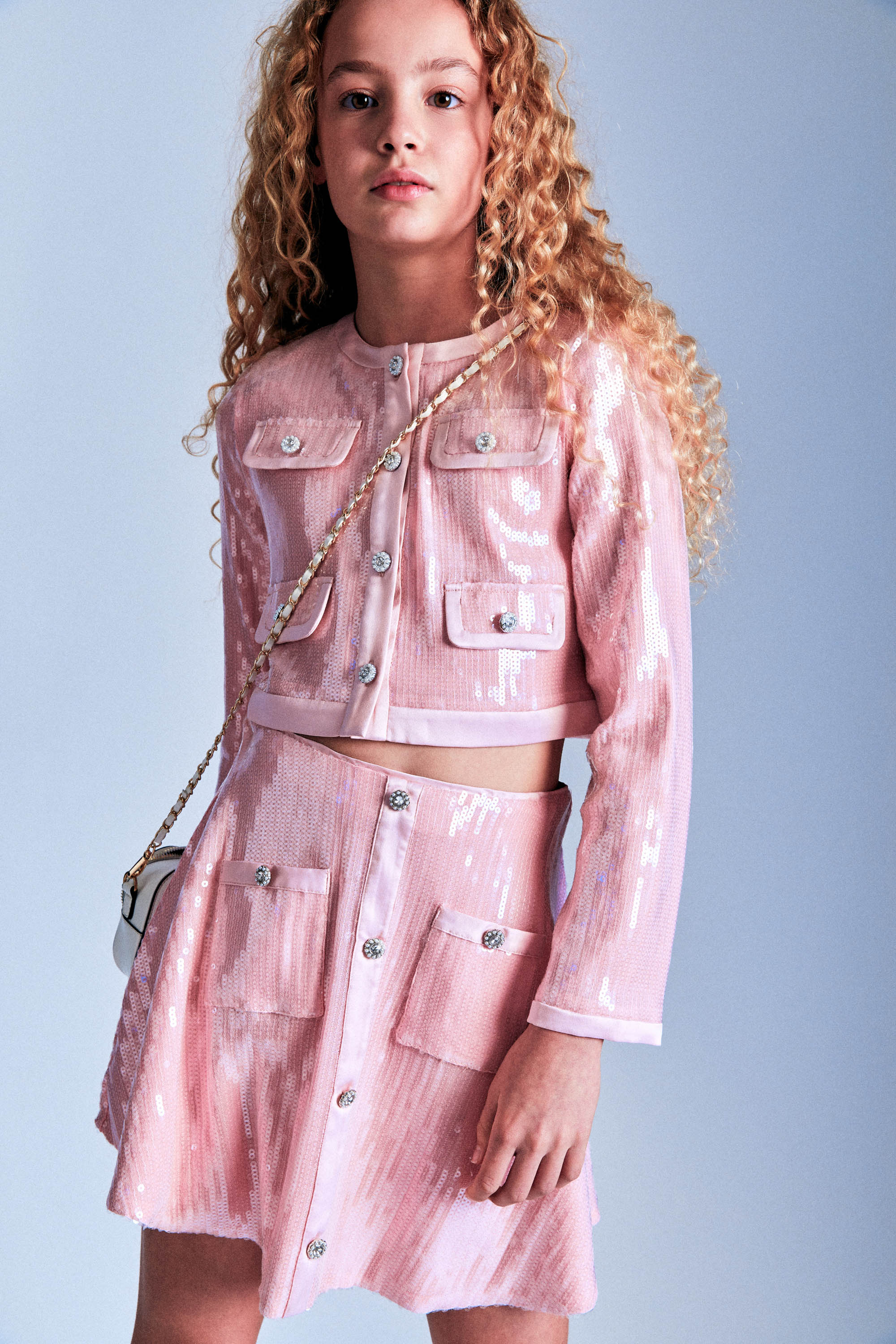 Shop Bardot Junior Girls Noah Sequin Jacket In Pink Icing